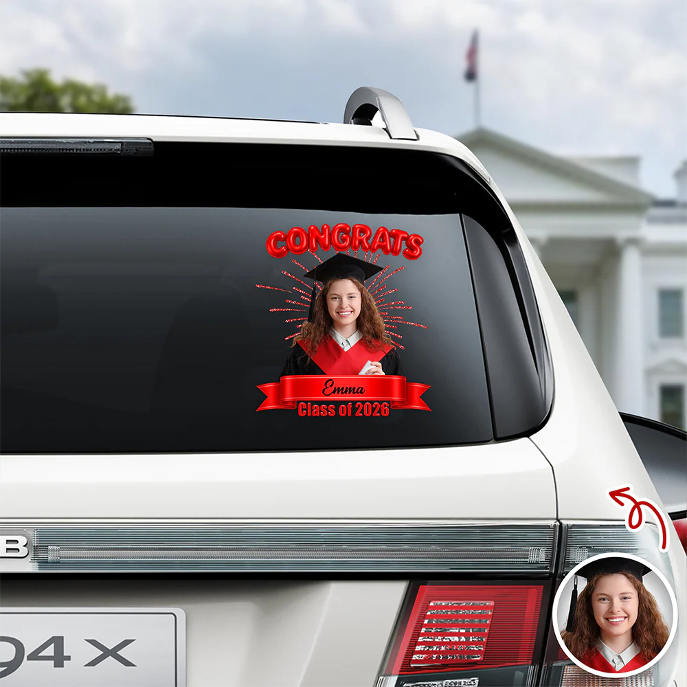 Custom Photo Class Of 2026 Graduation Car Window Decal Sticker HA75 920436 - Image 3