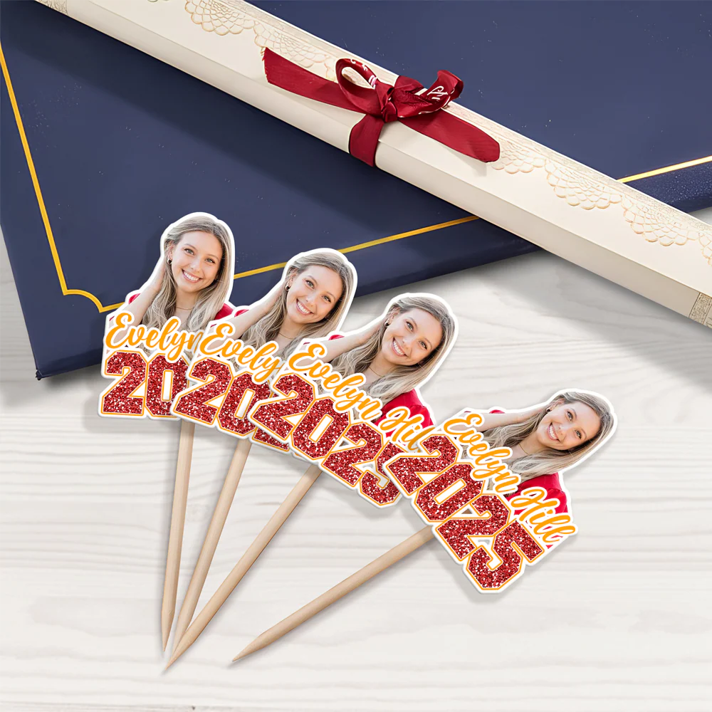 Custom Photo Class of 2026 Graduation Decoration Cupcake Toppers HA75 891996 - Image 3