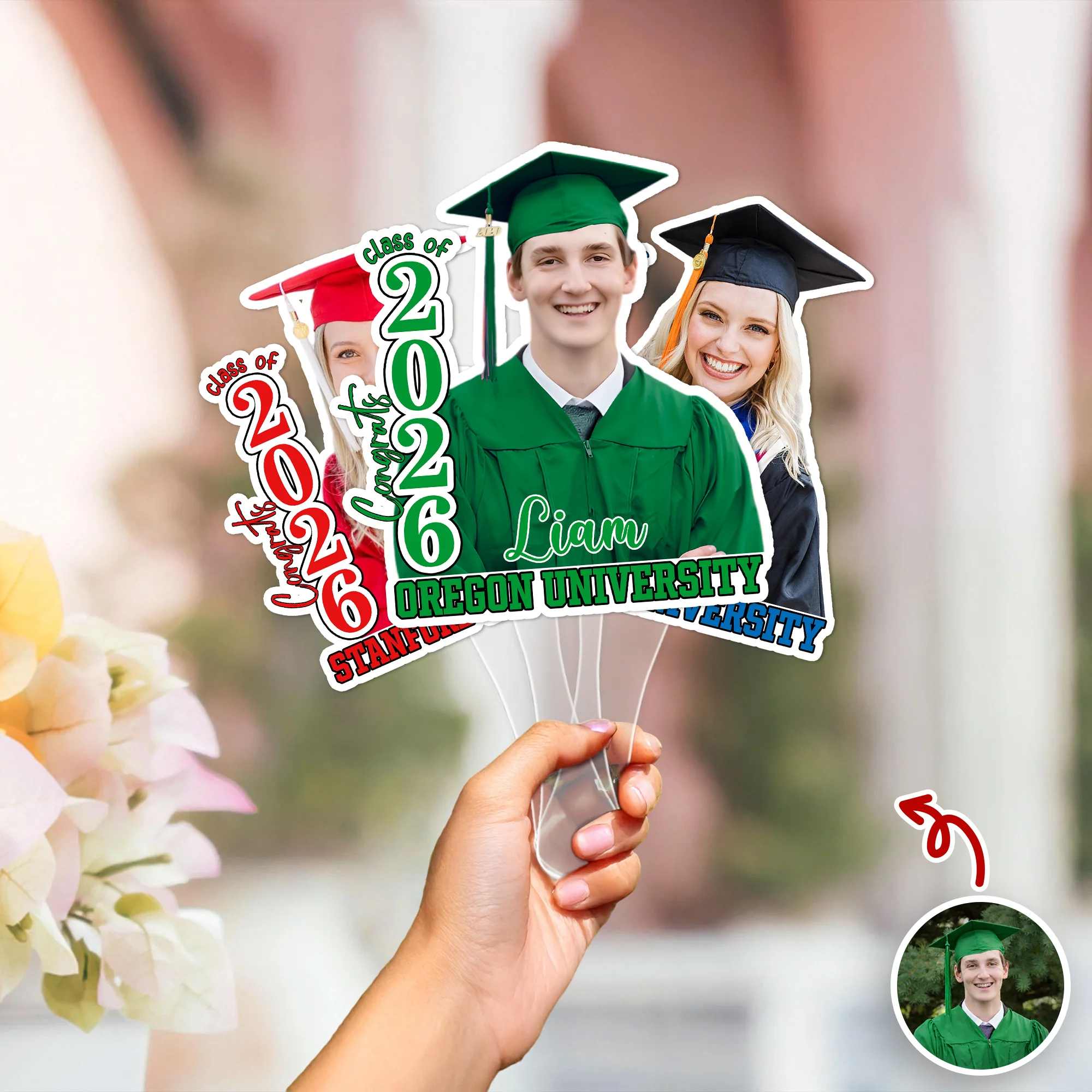 Custom Photo Class Of 2026 Graduation Face Fan Gift HA75 920048 - Image 2