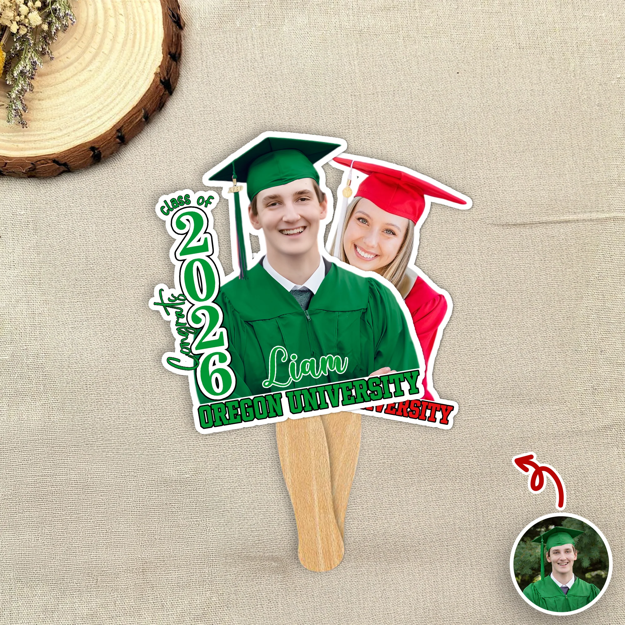 Custom Photo Class Of 2026 Graduation Face Fan Gift HA75 920048 - Image 3