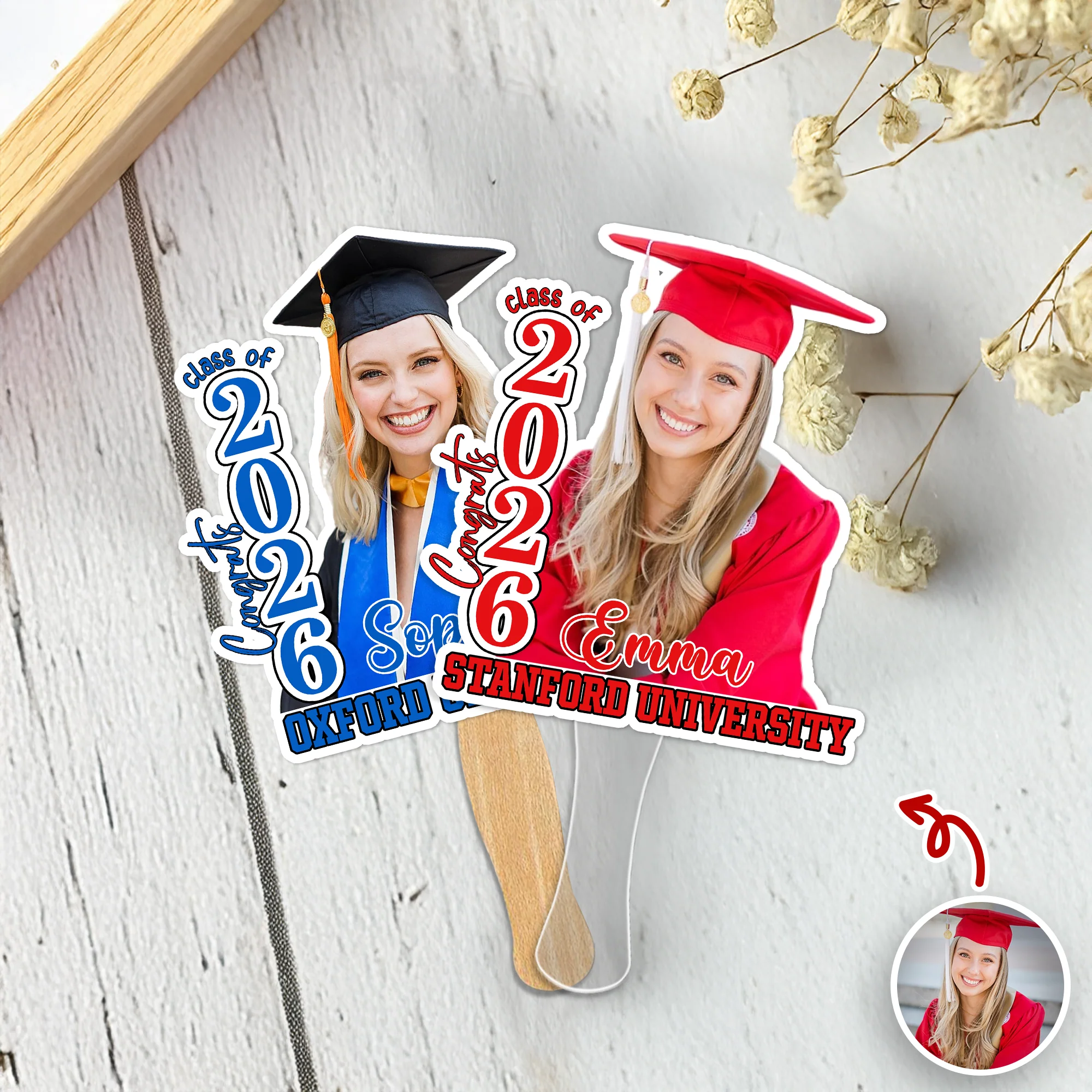 Custom Photo Class Of 2026 Graduation Face Fan Gift HA75 920048 - Image 4