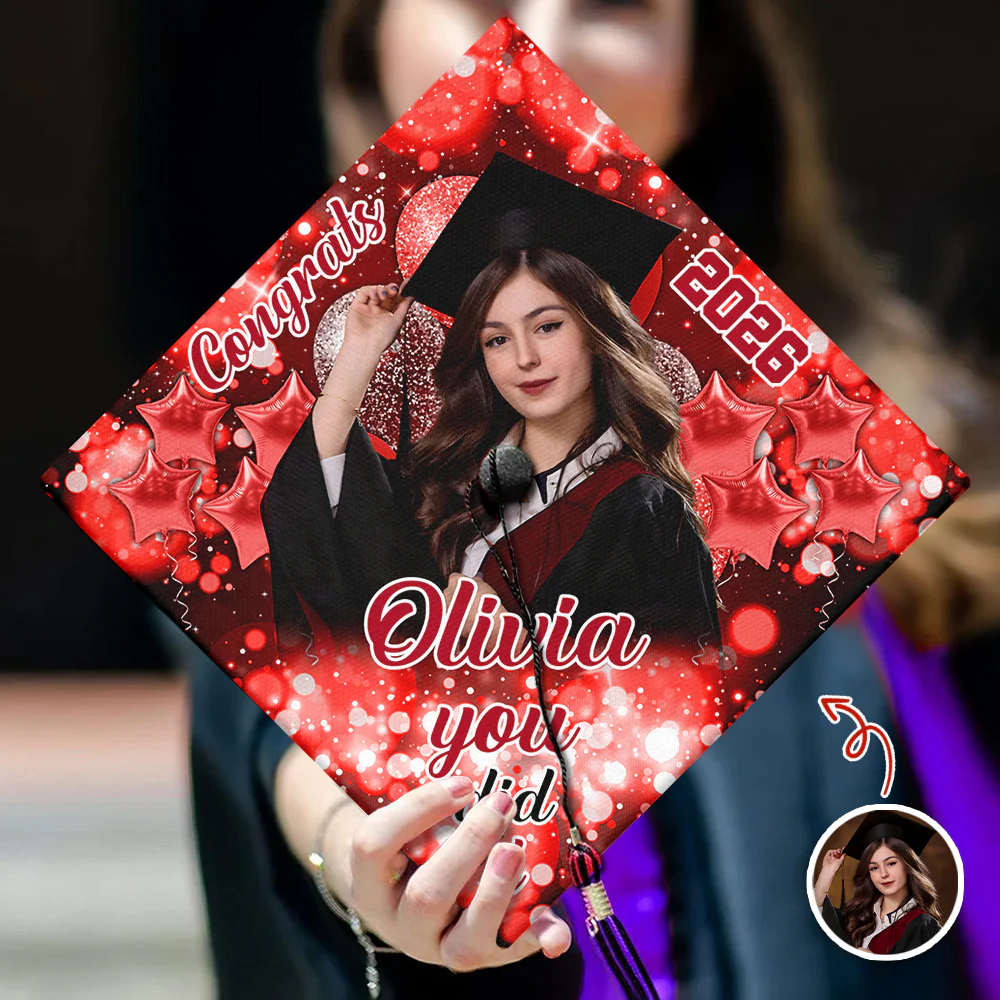 Custom Photo Class Of 2026 Personalized Graduation Cap Topper HA75 920616 - Image 4