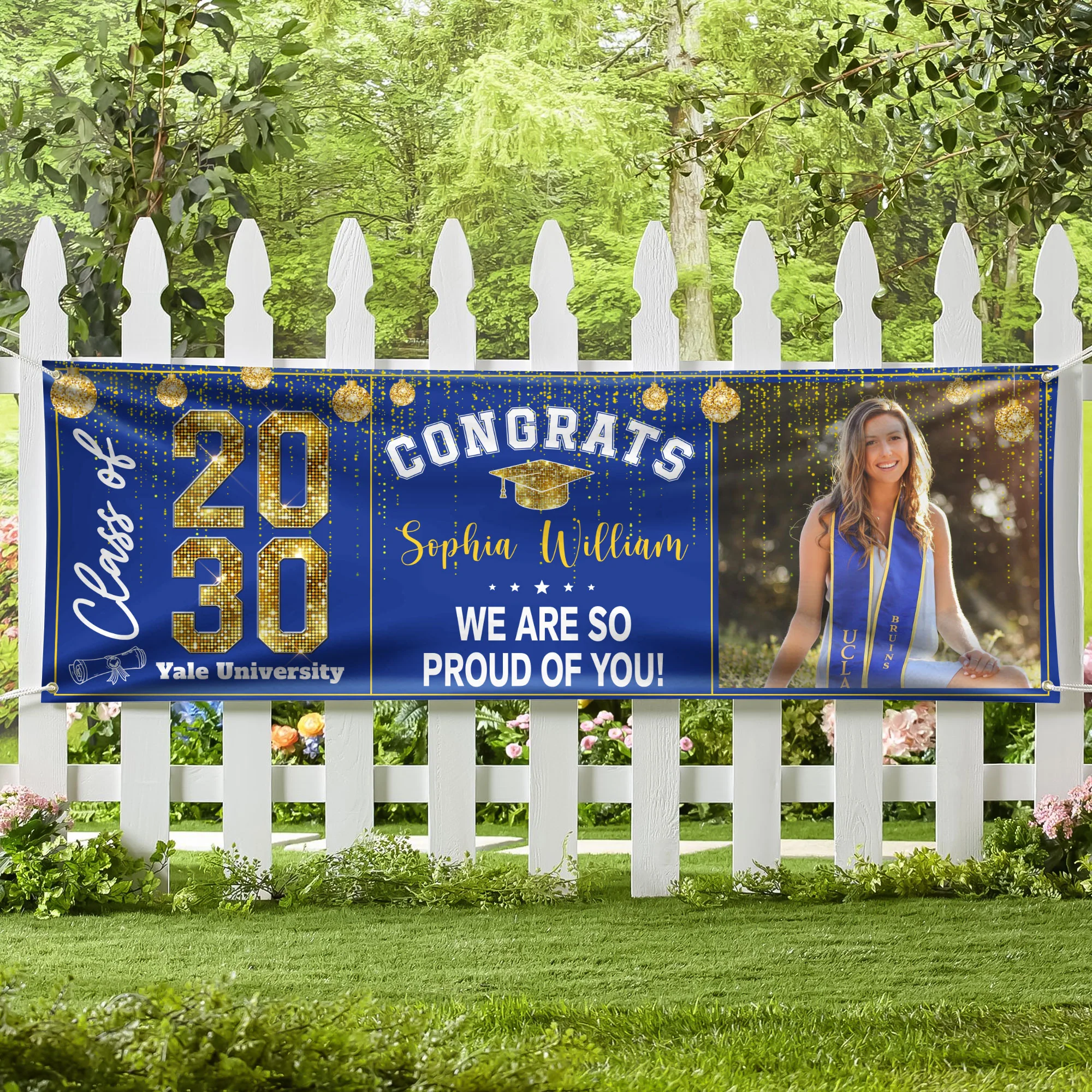 Custom Photo Congrats 2026 Graduate Disco Style Personalized Banner - Graduation Decor Gift HA75 891866 - Image 11
