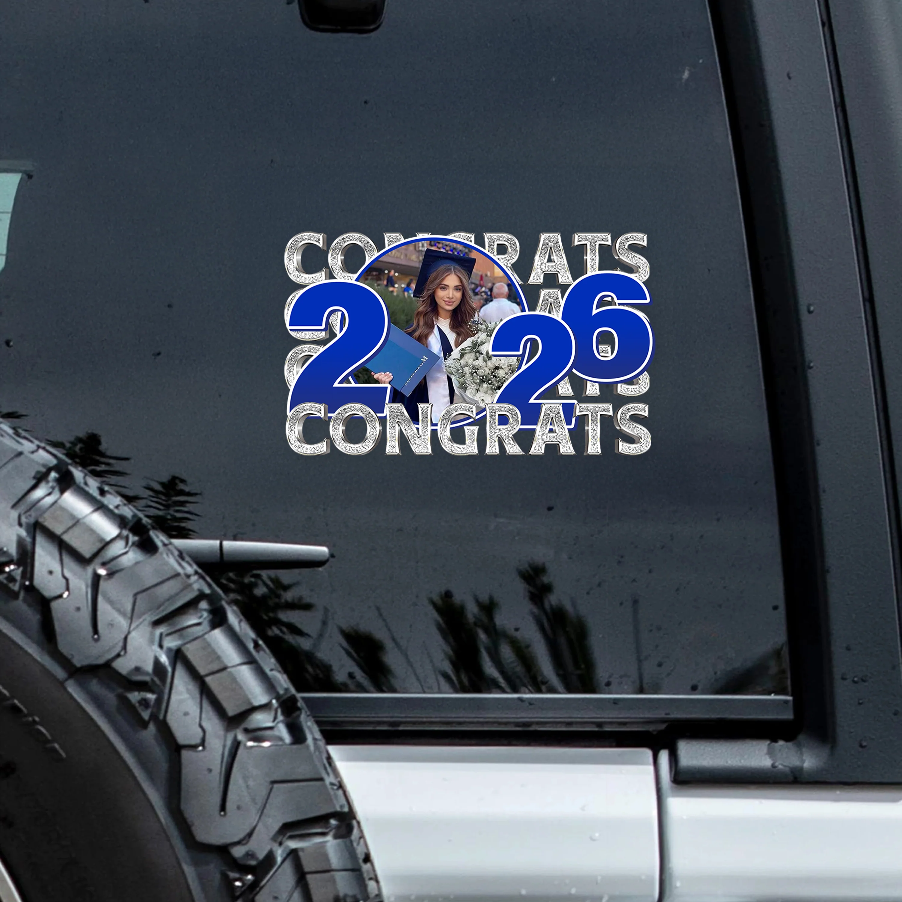 Custom Photo Congrats Class Of 2026 Graduation Car Window Decal Sticker HA75 920072 - Image 2