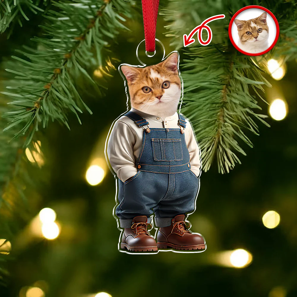 Custom Photo Cool Cat Career Uniforms Acrylic Ornament For Cat Lovers HA75 897152 - Image 6