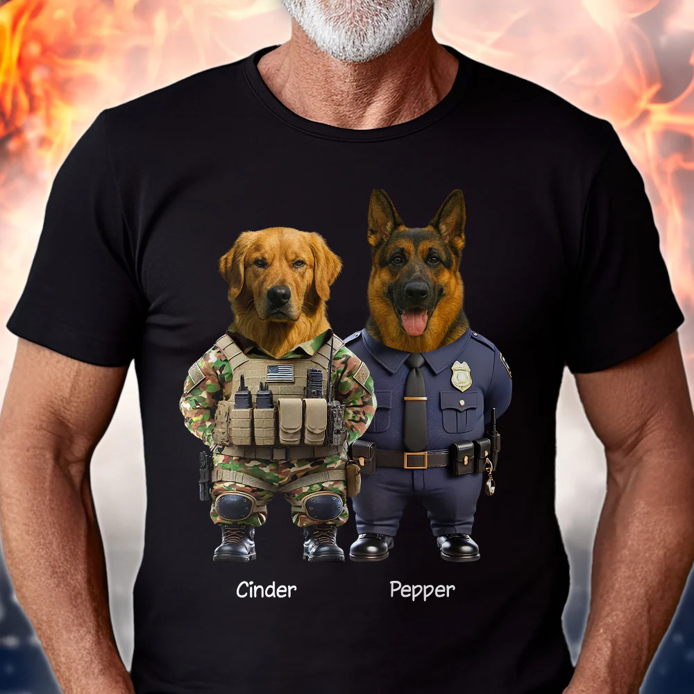 Custom Photo Cool Dog Cat Career Uniforms Dark Shirt For Pet Lovers HA75 891950 - Image 2
