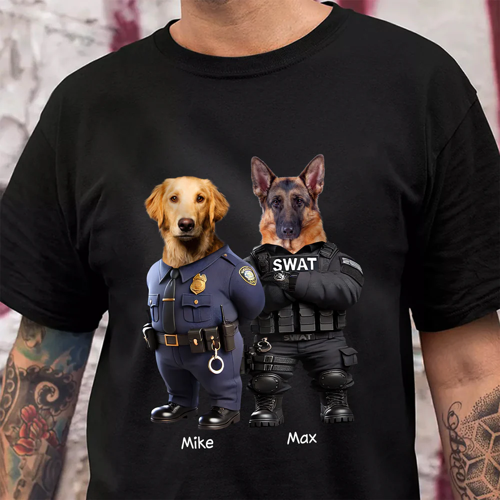 Custom Photo Cool Dog Cat Career Uniforms Dark Shirt For Pet Lovers HA75 891950 - Image 3