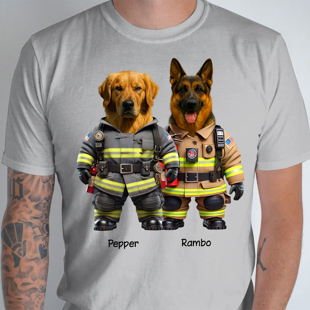 Custom Photo Cool Dog Cat Career Uniforms Shirt For Pet Lovers HA75 891948 - Image 2