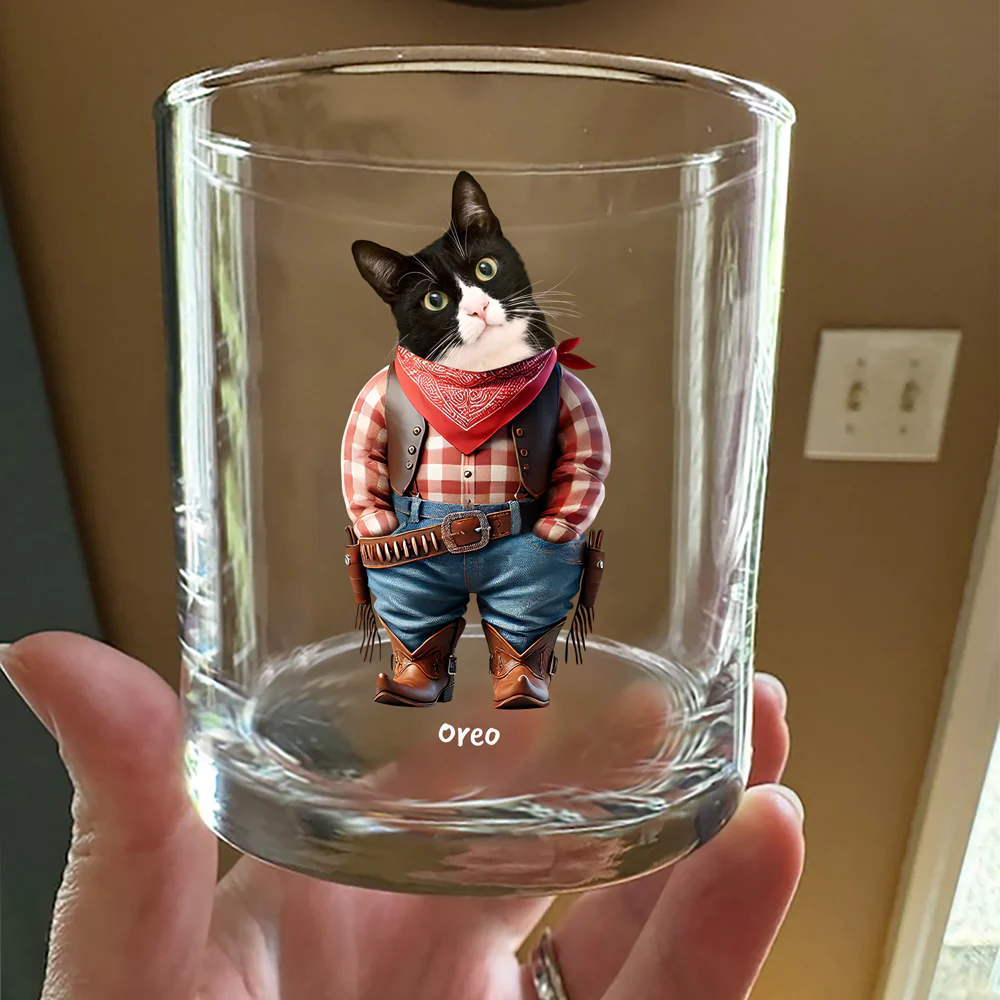 Custom Photo Cool Dog Cat in Dad’s Work Outfit Whiskey Glass Father's Day Gift HA75 892382 - Image 5