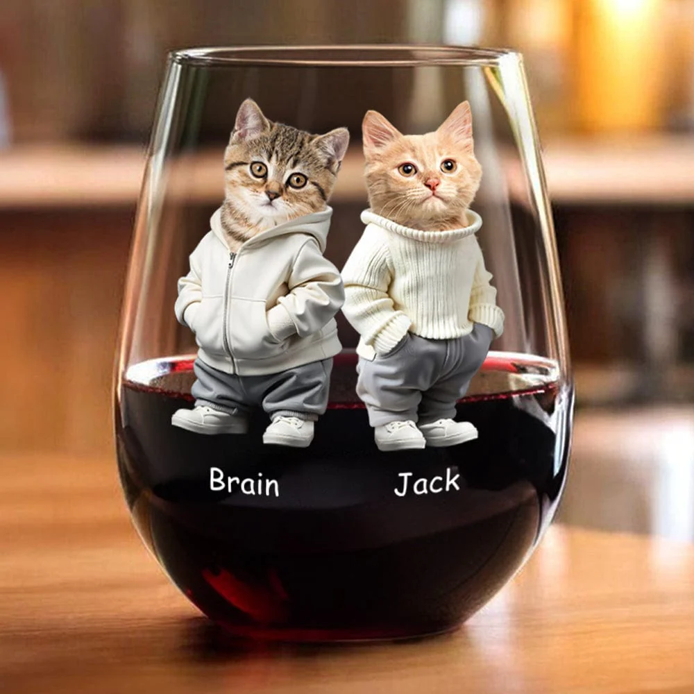 Custom Photo Cool Dog, Cat Wine Glass Gift For Dog Cat Pet Lover HA75 891860