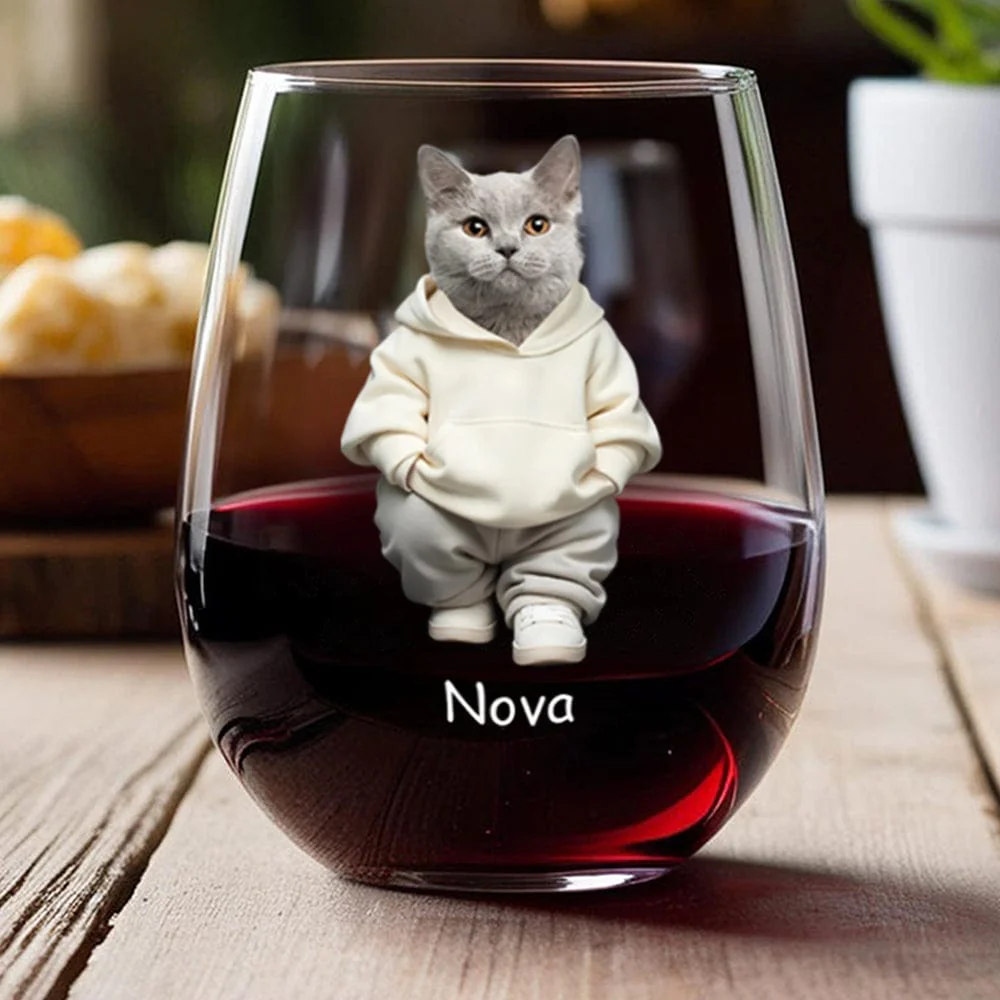 Custom Photo Cool Dog, Cat Wine Glass Gift For Dog Cat Pet Lover HA75 891860 - Image 4