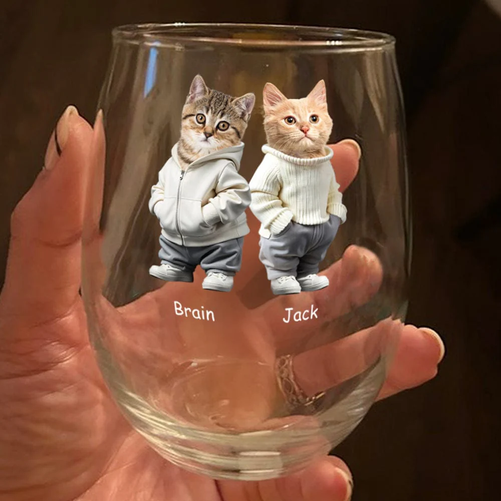 Custom Photo Cool Dog, Cat Wine Glass Gift For Dog Cat Pet Lover HA75 891860 - Image 5