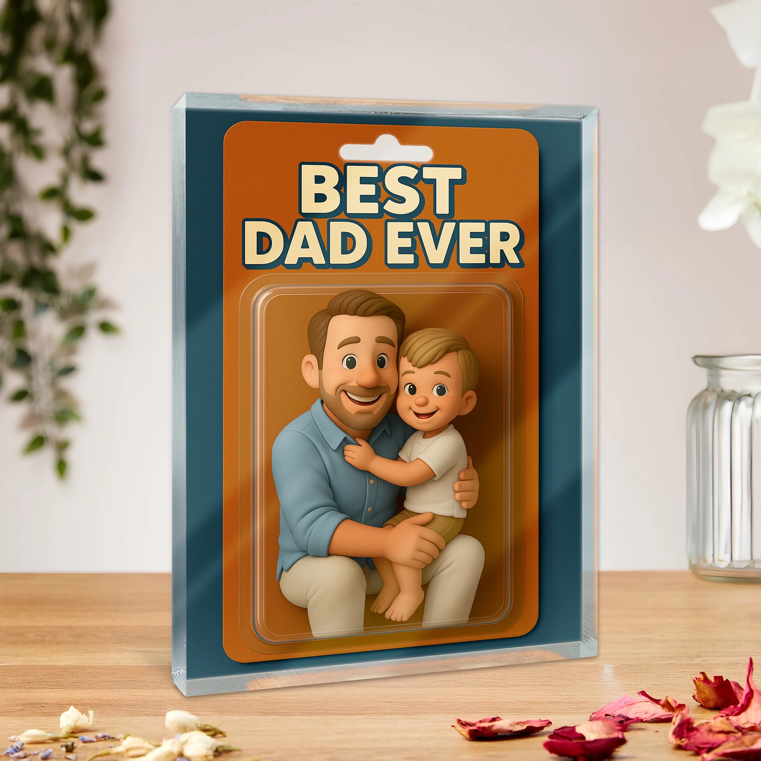 Custom Photo Dad And Kid Action Figure Acrylic Block Father's Day Gift For Dad HA75 892362 - Image 2