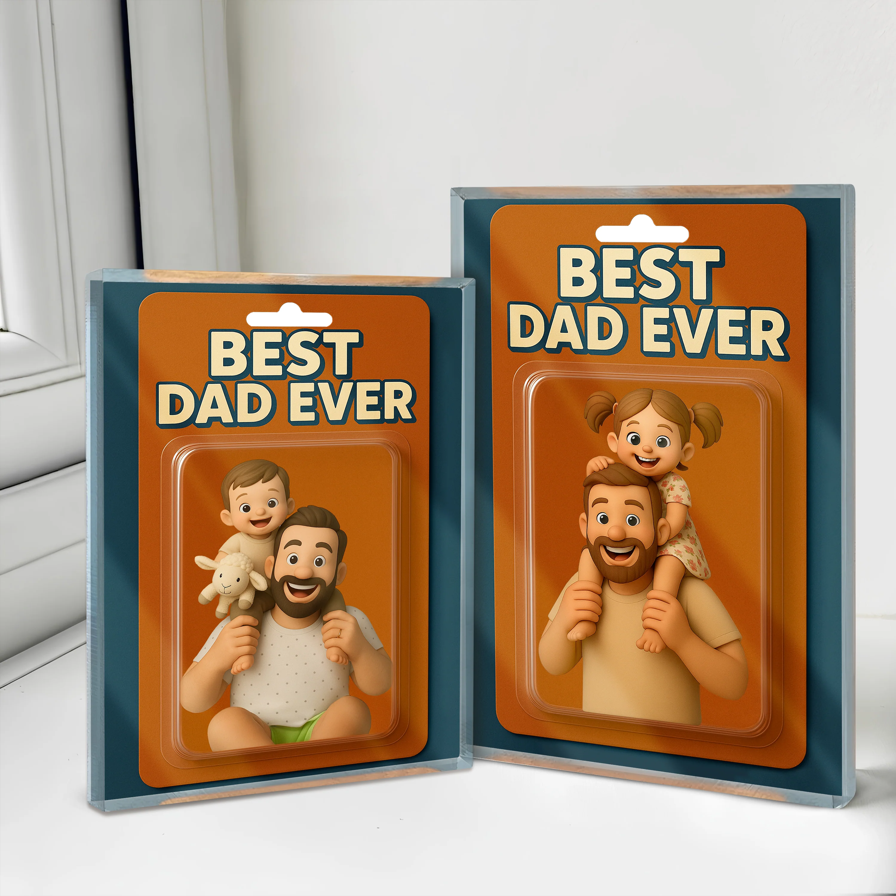 Custom Photo Dad And Kid Action Figure Acrylic Block Father's Day Gift For Dad HA75 892362 - Image 5