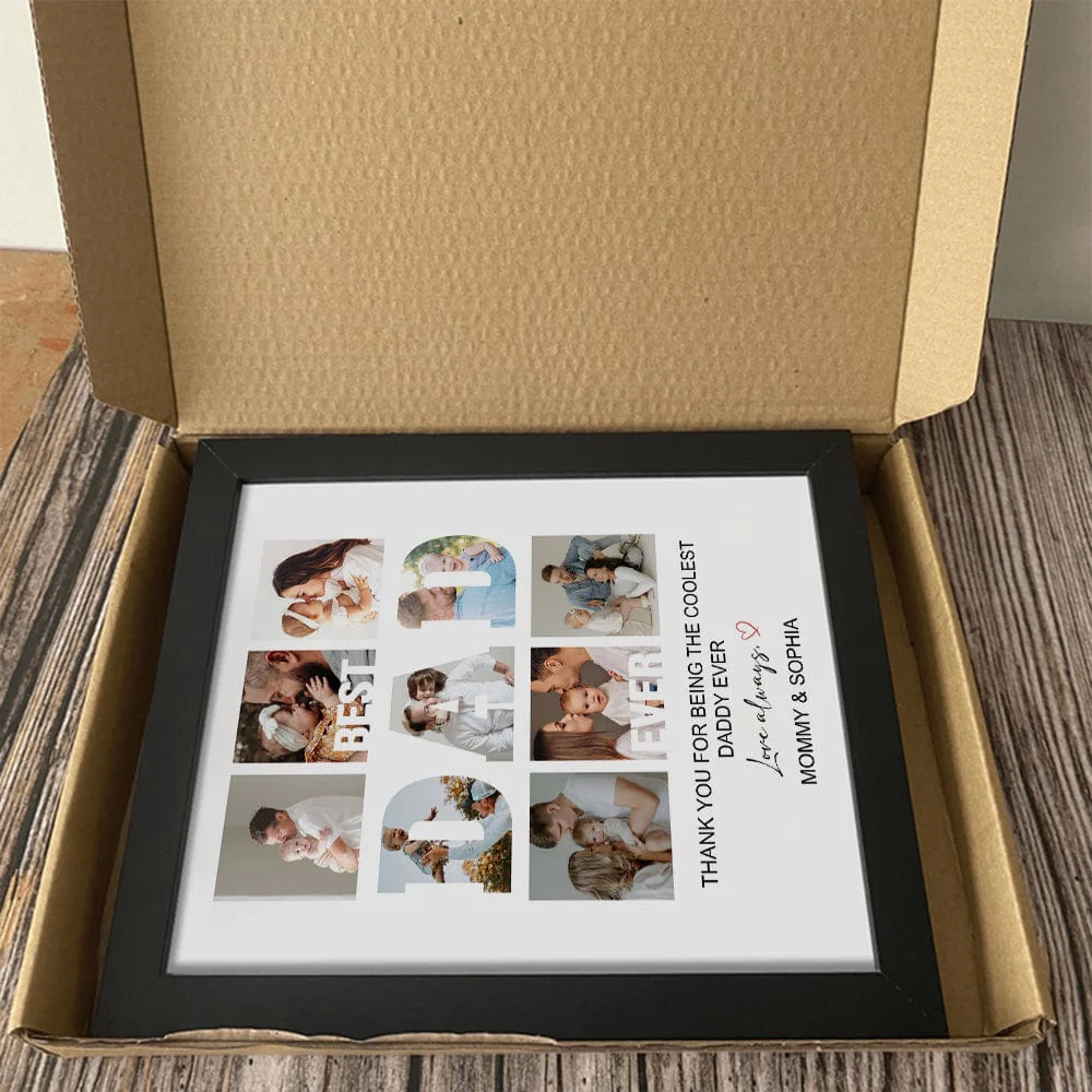 Custom Photo Dad Best Dad Ever Poster Canvas Picture Frame HA75 890598 - Image 3