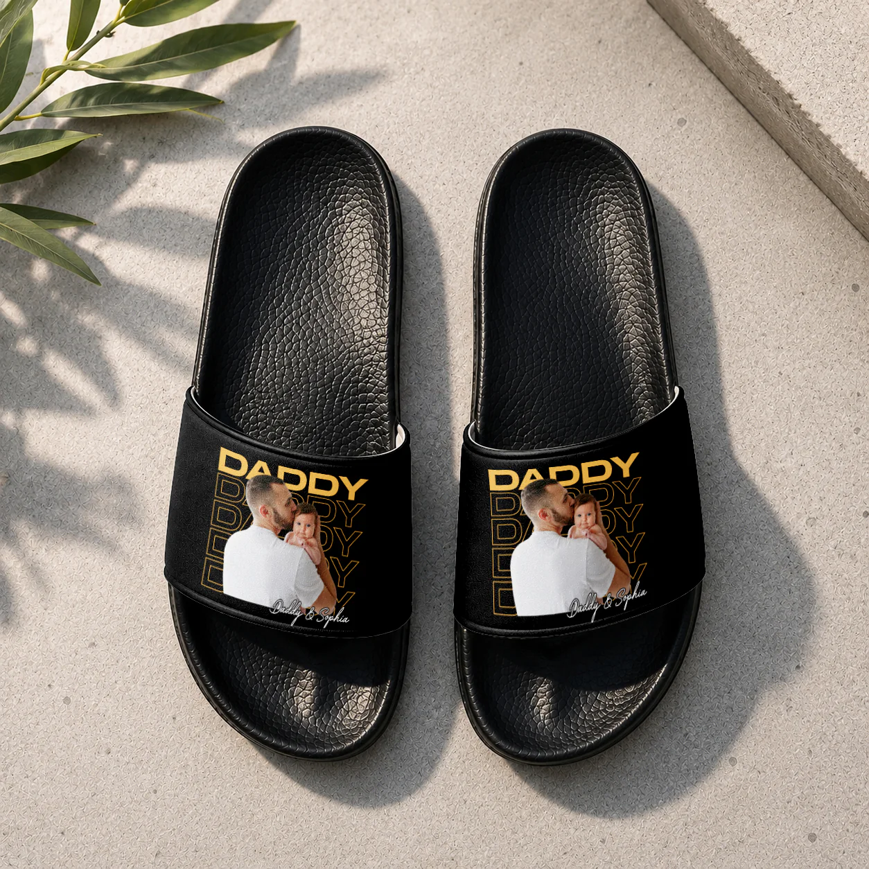 Custom Photo Dad Grandpa Title Personalized Slide Sandals - Gift For Dad Mom, Father's Day HA75 921490 - Image 6