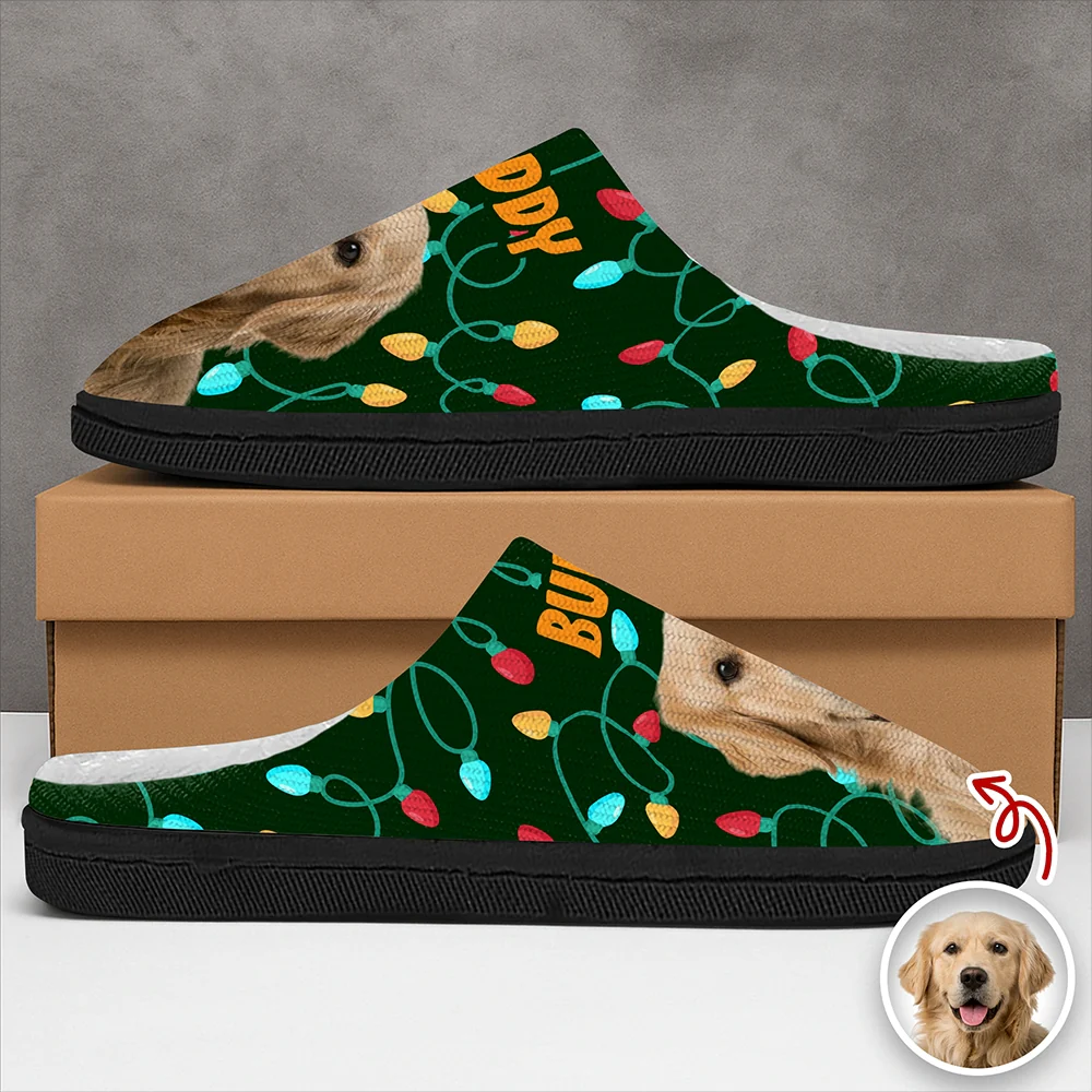 Custom Photo Dog Cat Christmas Lights Slippers Unique Funny Gift HA75 897482 - Image 8