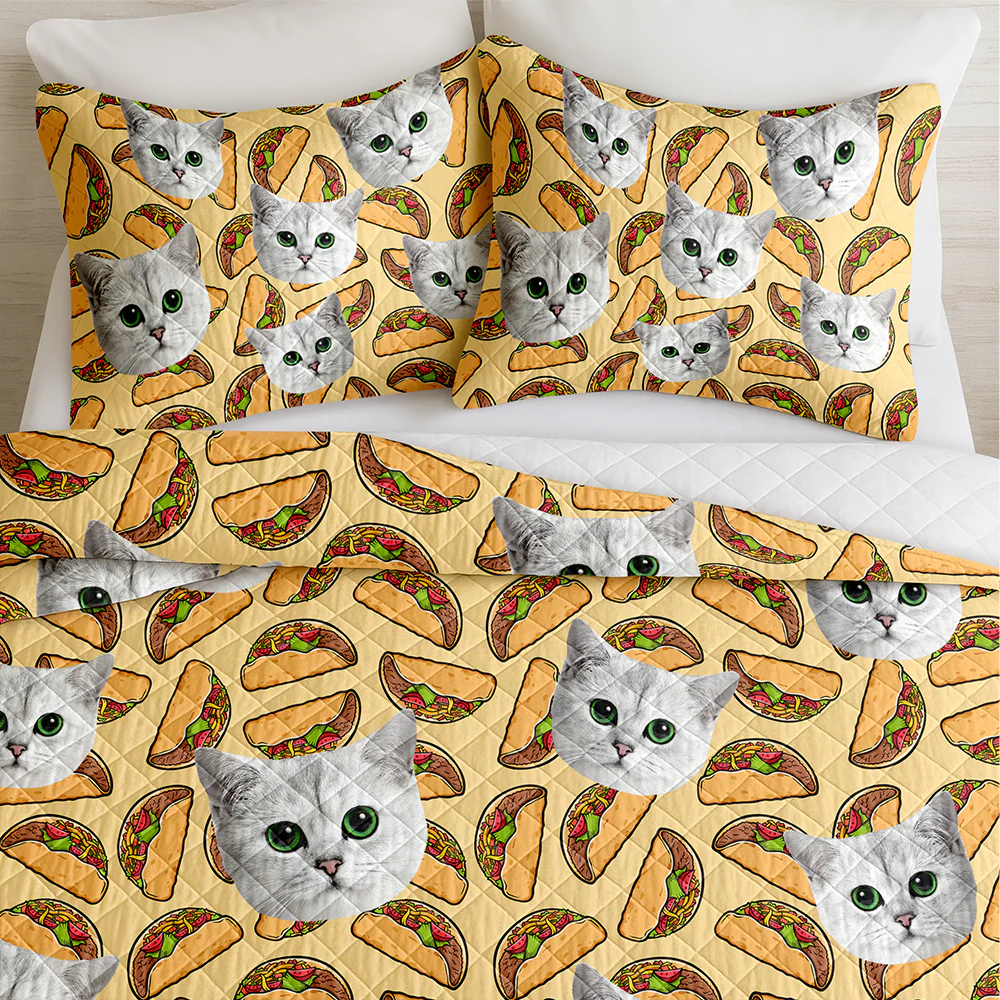 Custom Photo Dog Cat Color Quilt Bedding Set For Dog Cat Pet Lovers HA75 898242 - Image 4
