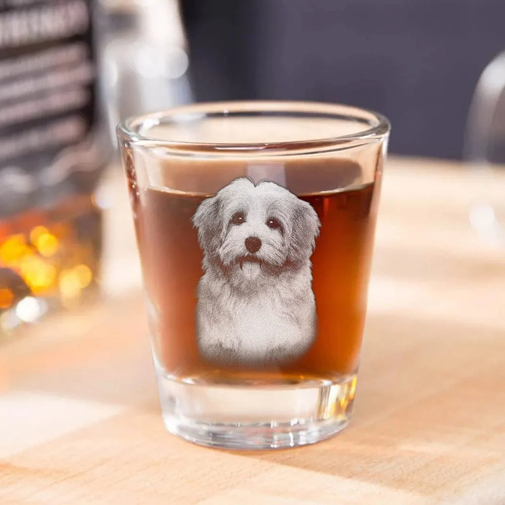 Custom Photo Dog, Cat Engraved Shot Glass HA75 891776