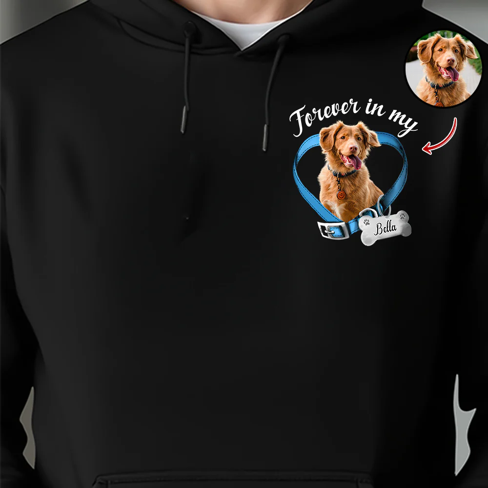 Custom Photo Dog Cat Forever In My Heart Memorial Dark Shirt HA75 897226 - Image 8