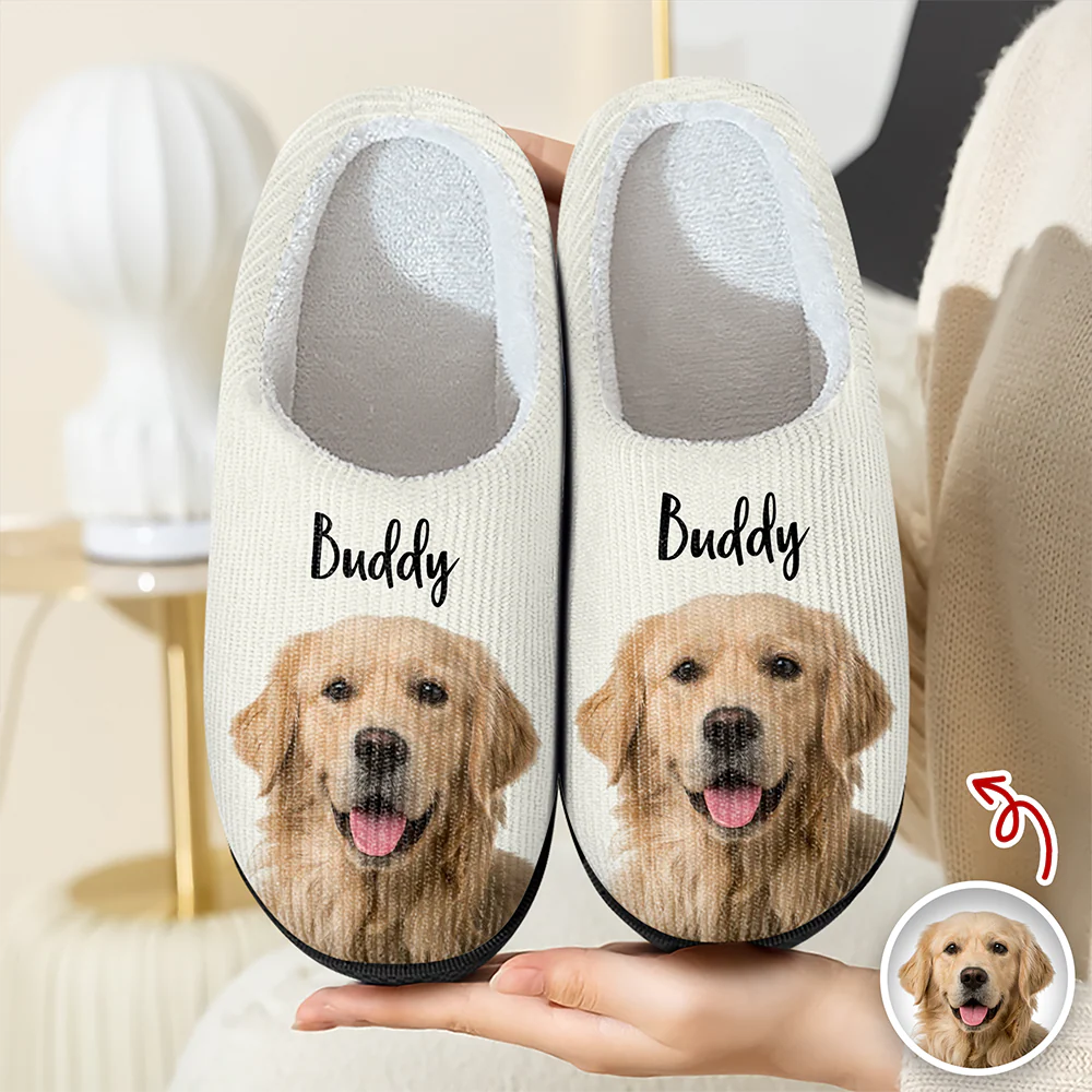 Custom Photo Dog Cat Pet Slippers Gift For Pet Owner HA75 892996 - Image 2