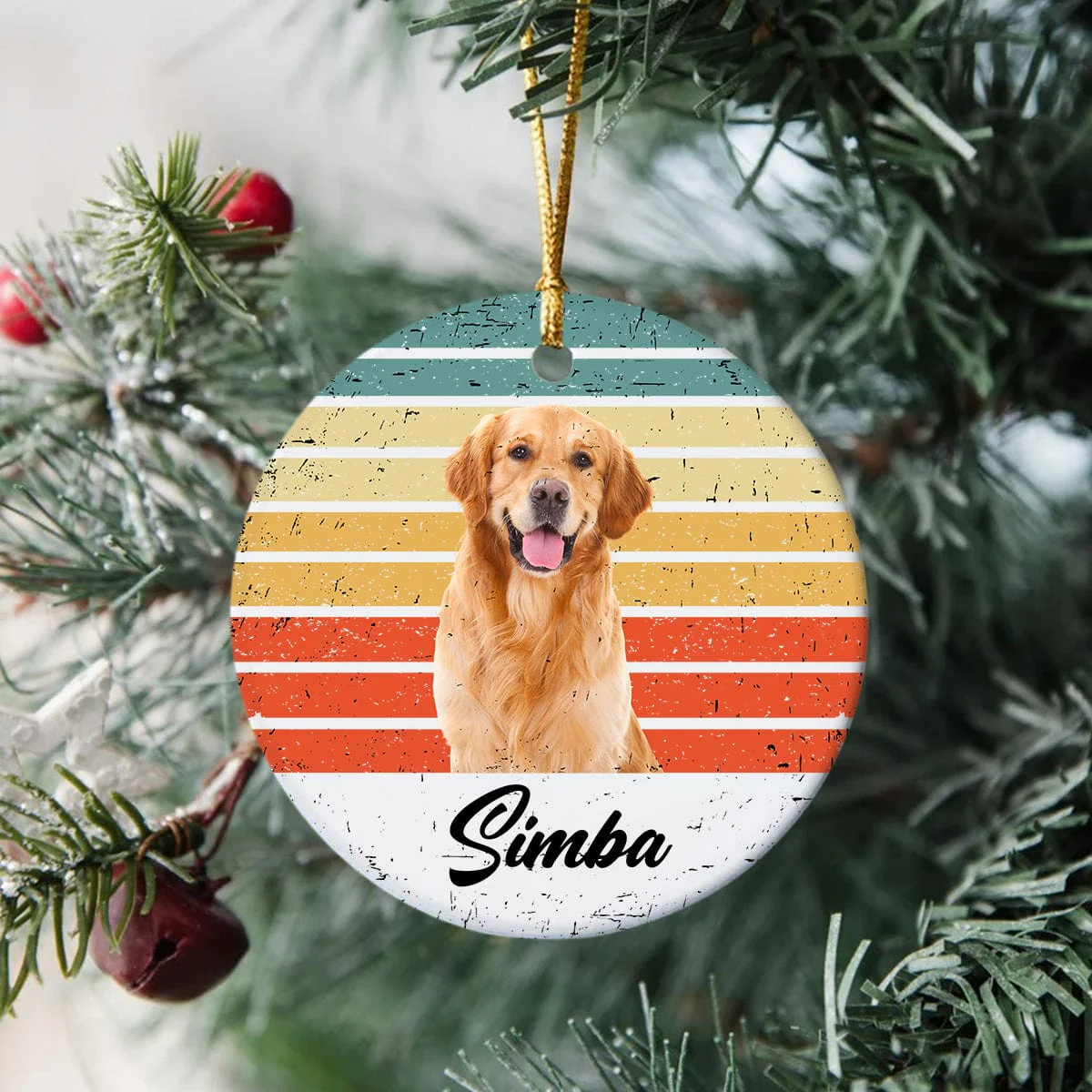 Custom Photo Dog Cat Vintage Retro Ceramic Ornament HA75 891702 - Image 3