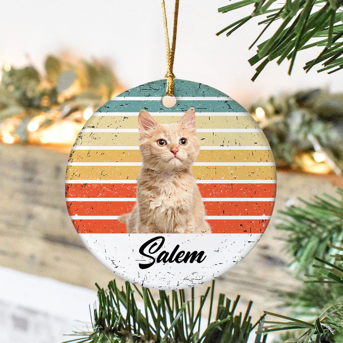 Custom Photo Dog Cat Vintage Retro Ceramic Ornament HA75 891702 - Image 4