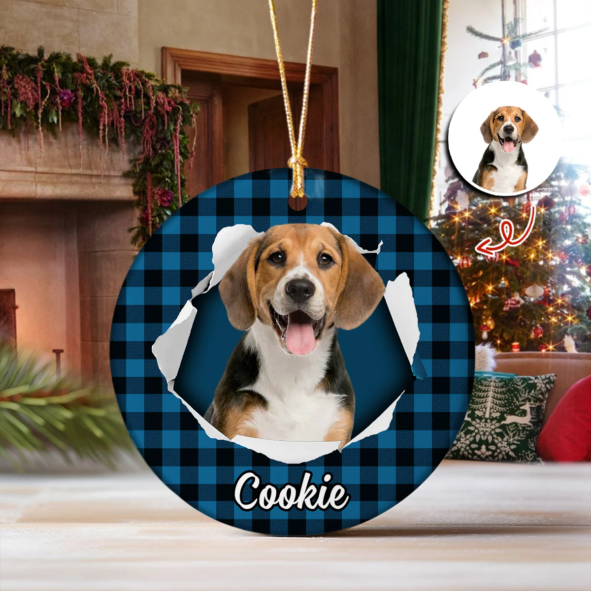 Custom Photo Dog Ceramic Ornament Christmas Gift For Dog Lovers HA75 897452 - Image 3