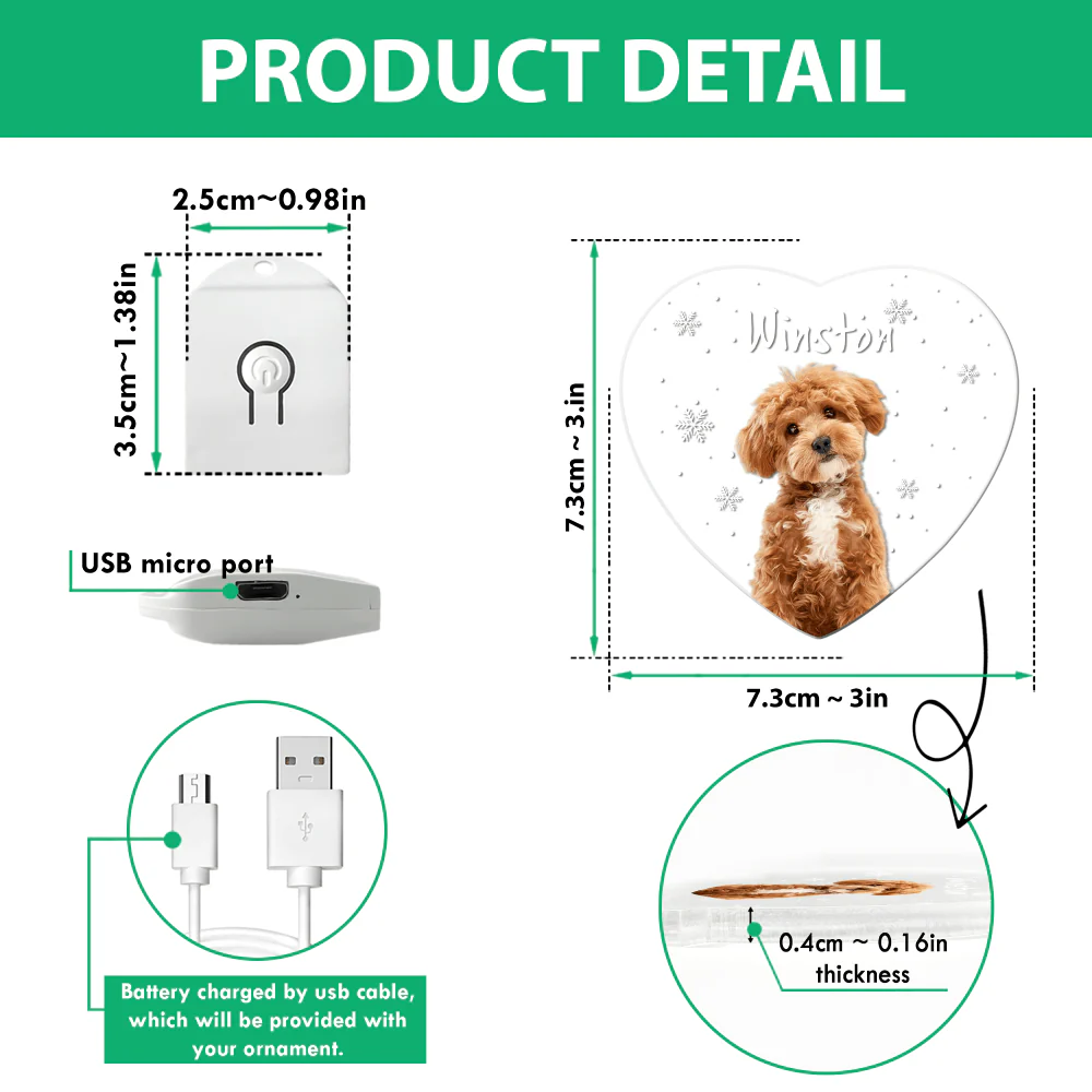 Custom Photo Dog Christmas Led Acrylic Ornament Christmas Gift For Dog Lovers HA75 891714 - Image 3