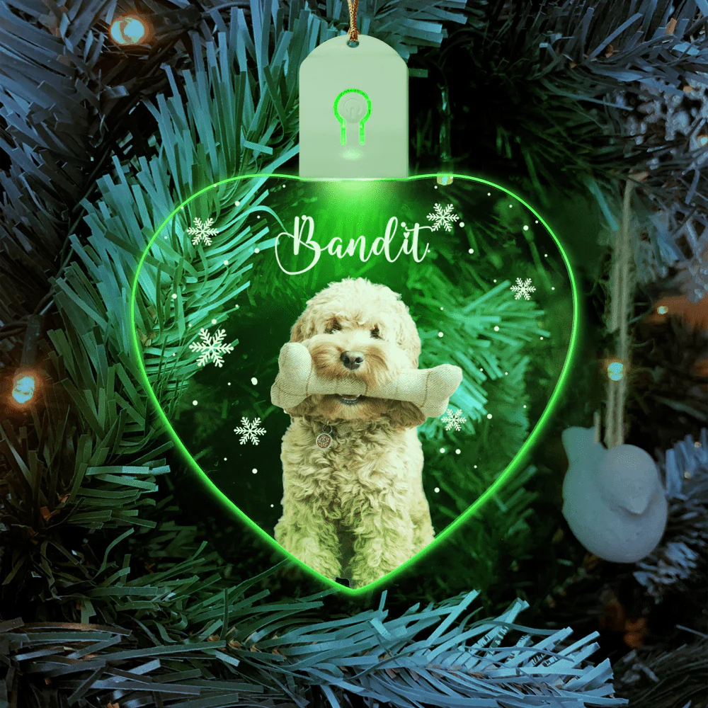 Custom Photo Dog Christmas Led Acrylic Ornament Christmas Gift For Dog Lovers HA75 891714 - Image 4