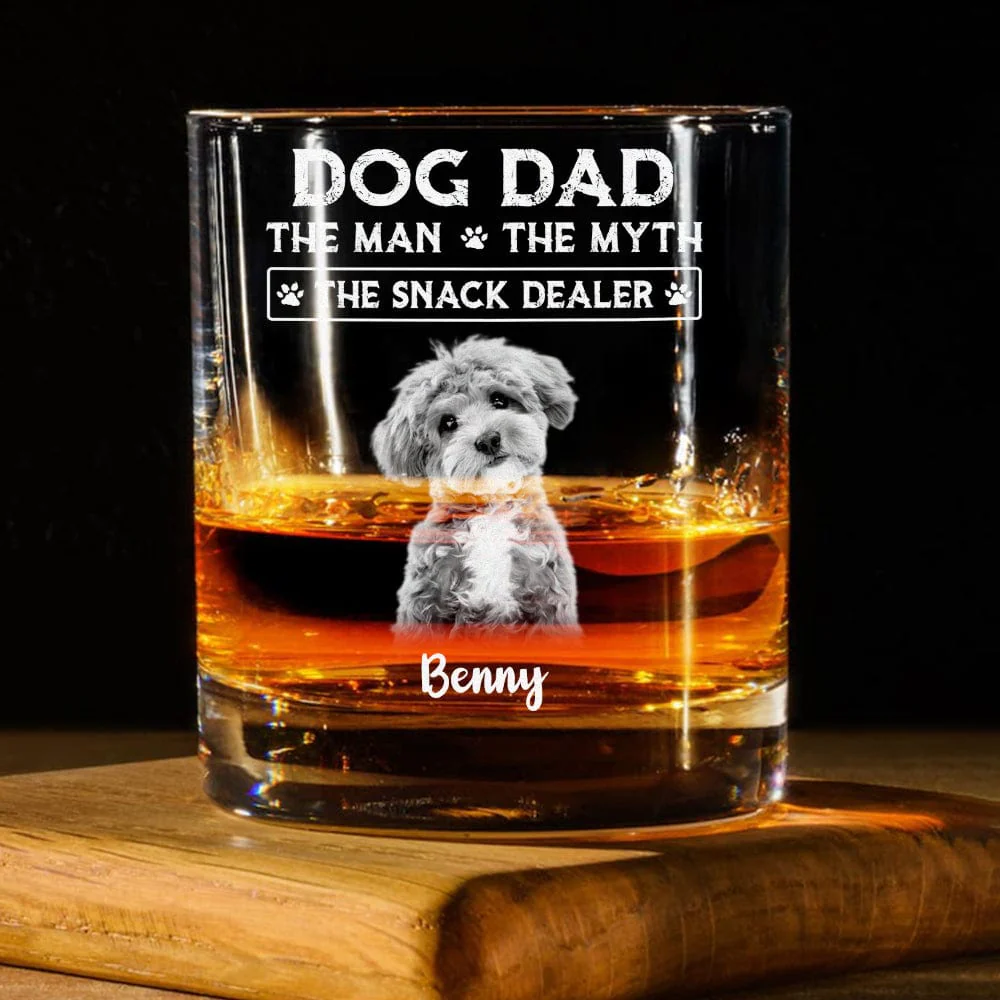 Custom Photo Dog Dad The Man The Myth The Snack Dealer Engraved Rock Glass N304 HA75 891756 - Image 6