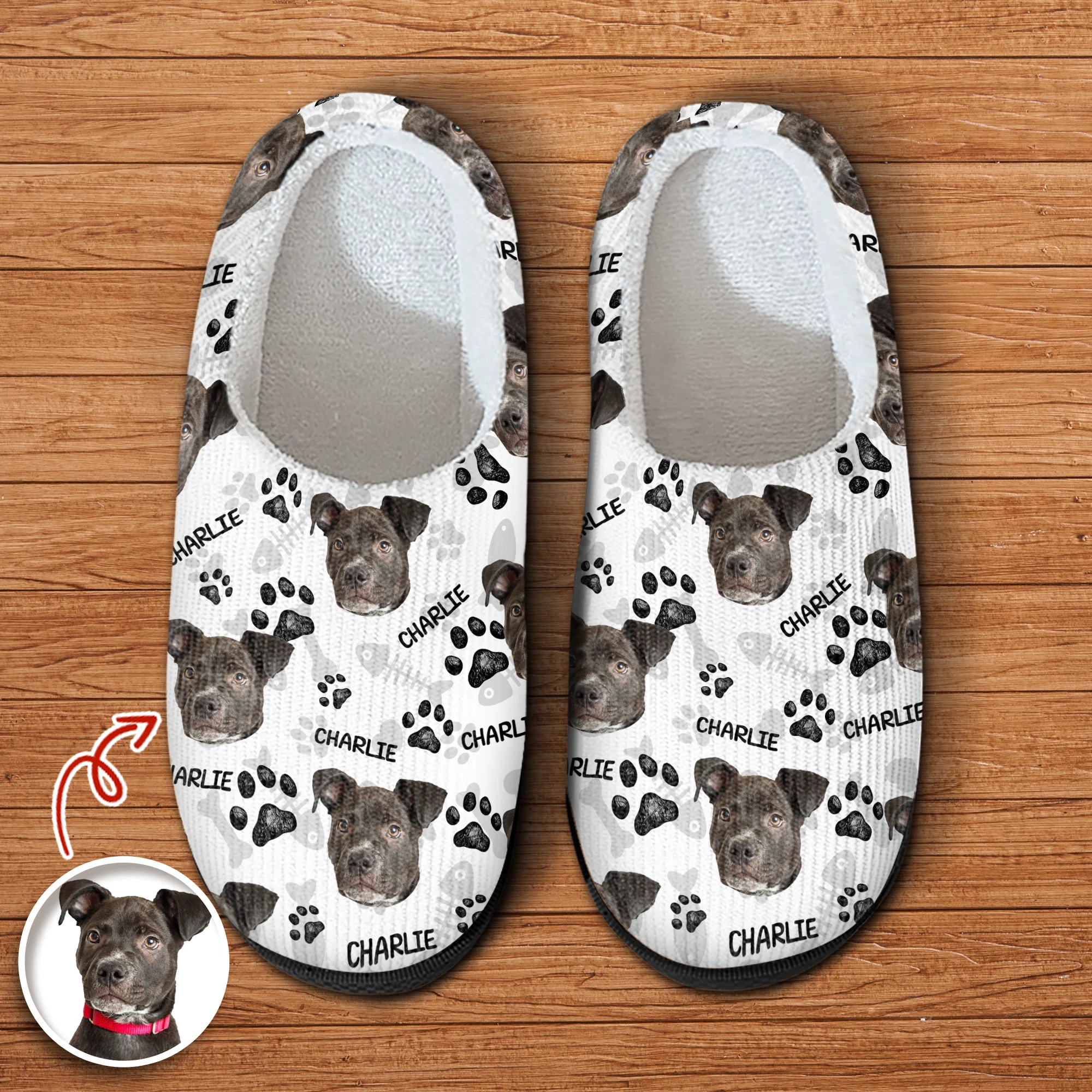 Custom Photo Dog Faces Slippers, Unique Funny Gift HA75 897118 - Image 5
