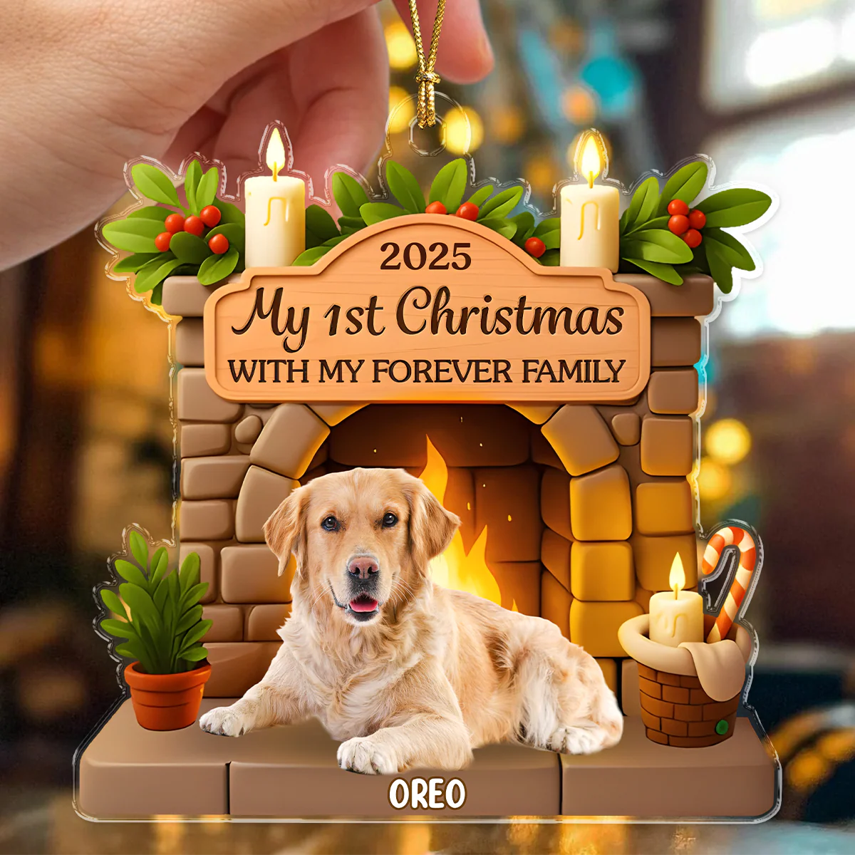 Custom Photo Dog First Christmas Acrylic Ornament For Dog Lovers HA75 897888 - Image 5