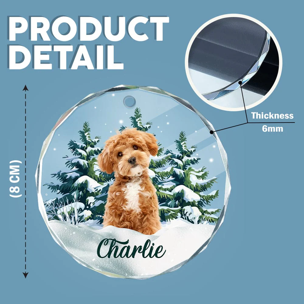 Custom Photo Dog Glass Ornament For Christmas HA75 891552 - Image 4