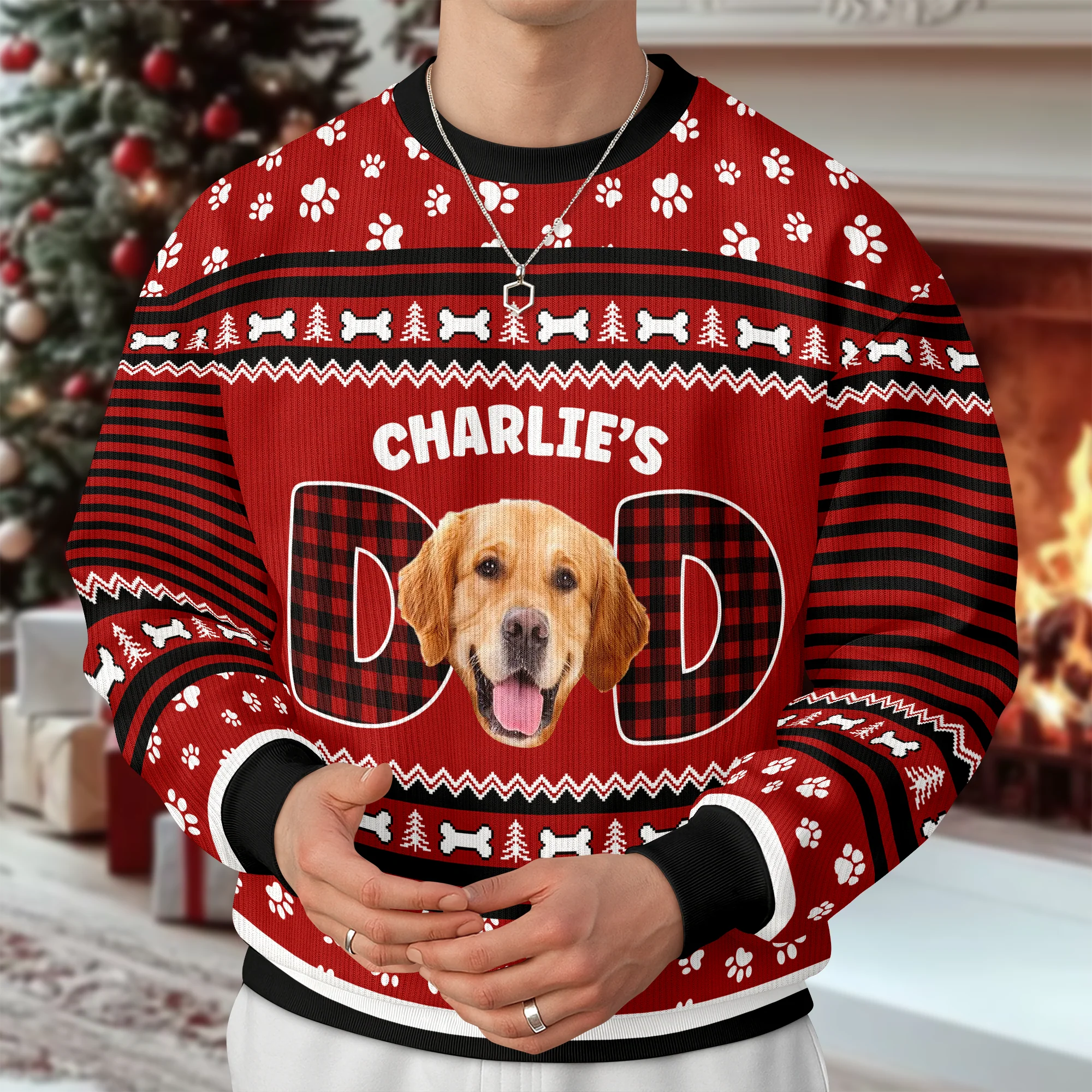 Custom Photo Dog Mom Dog Dad Ugly Sweater Christmas Gift HA75 892900 - Image 4