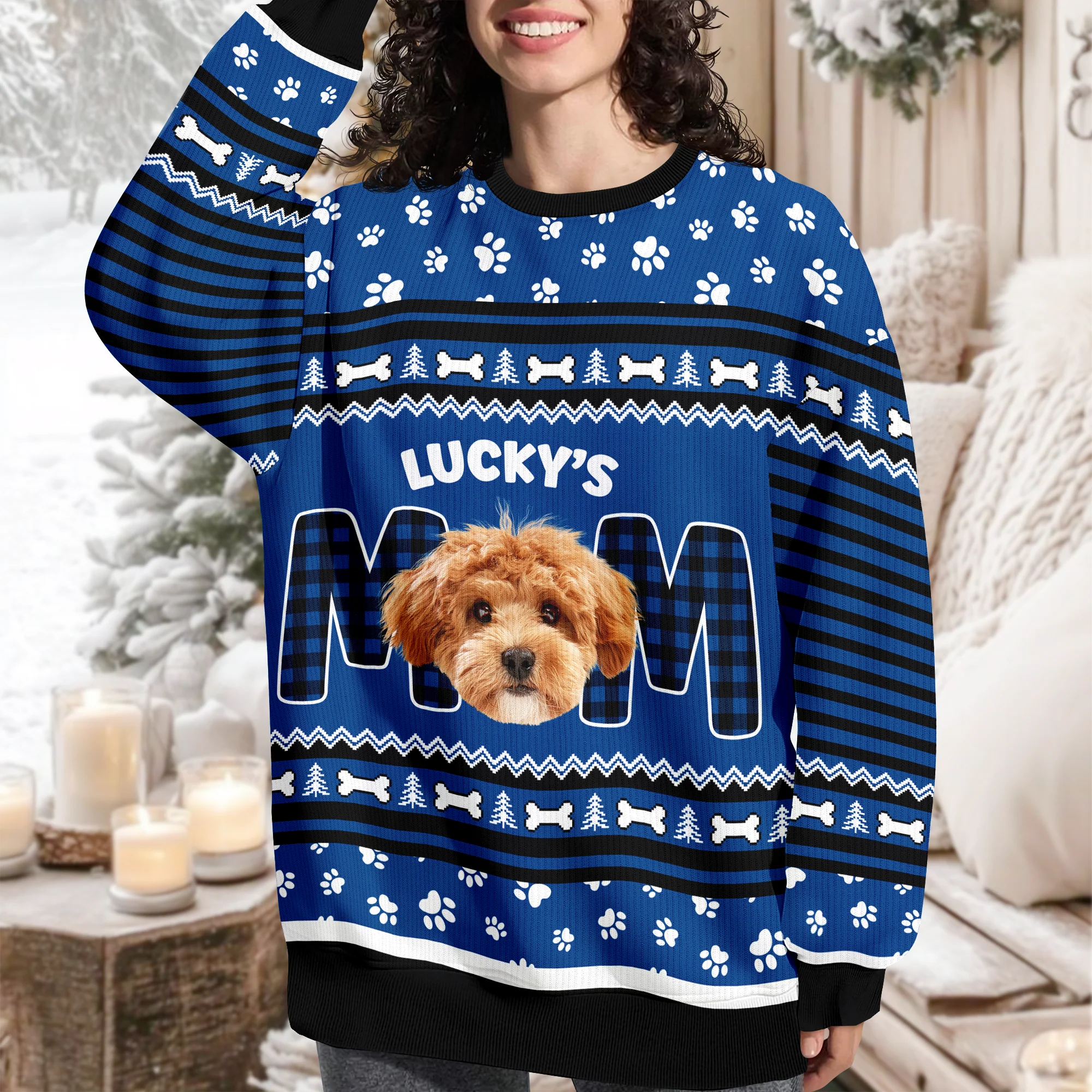 Custom Photo Dog Mom Dog Dad Ugly Sweater Christmas Gift HA75 892900 - Image 5