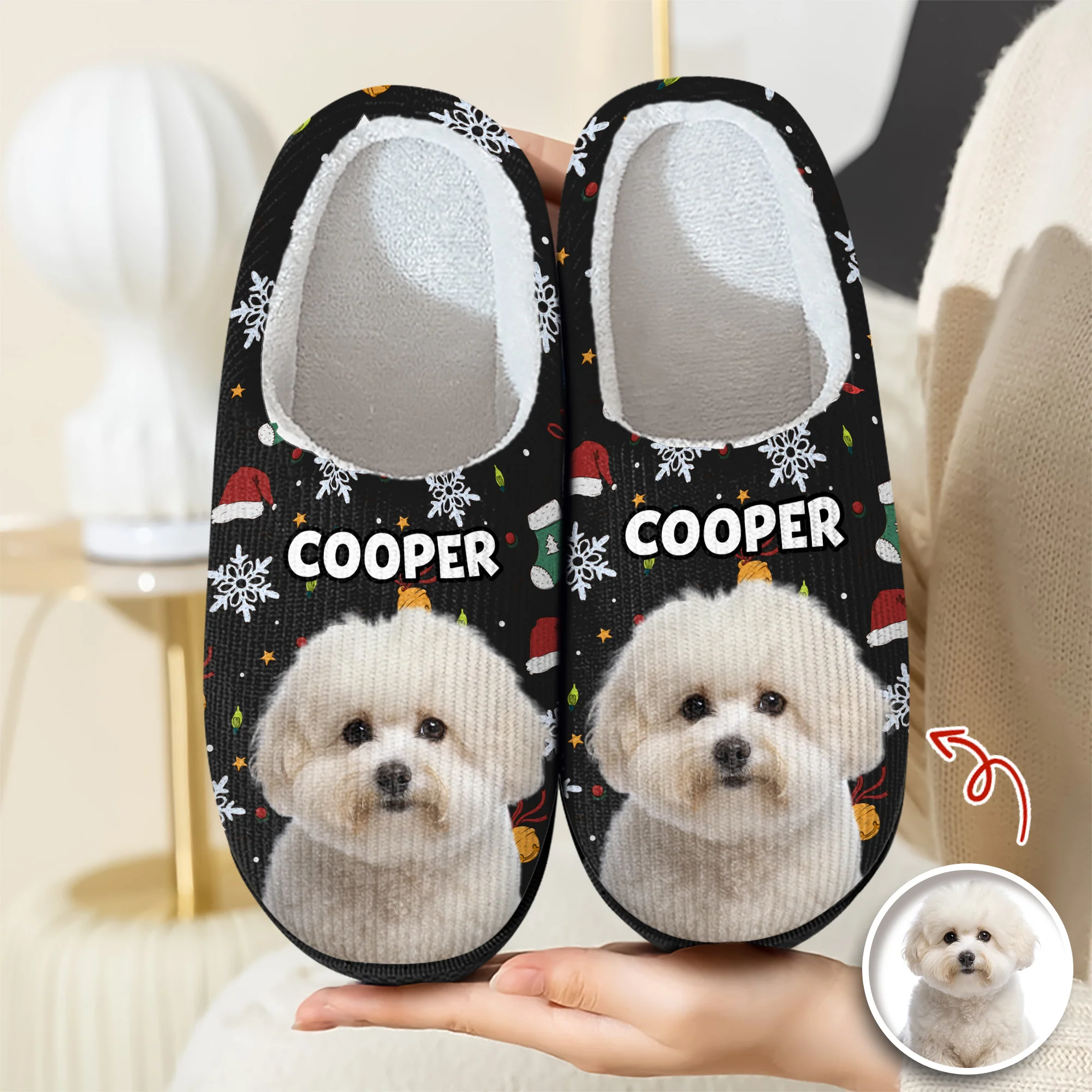 Custom Photo Dog Personalized Slippers Christmas Gift For Pet Owners HA75 897826 - Image 3