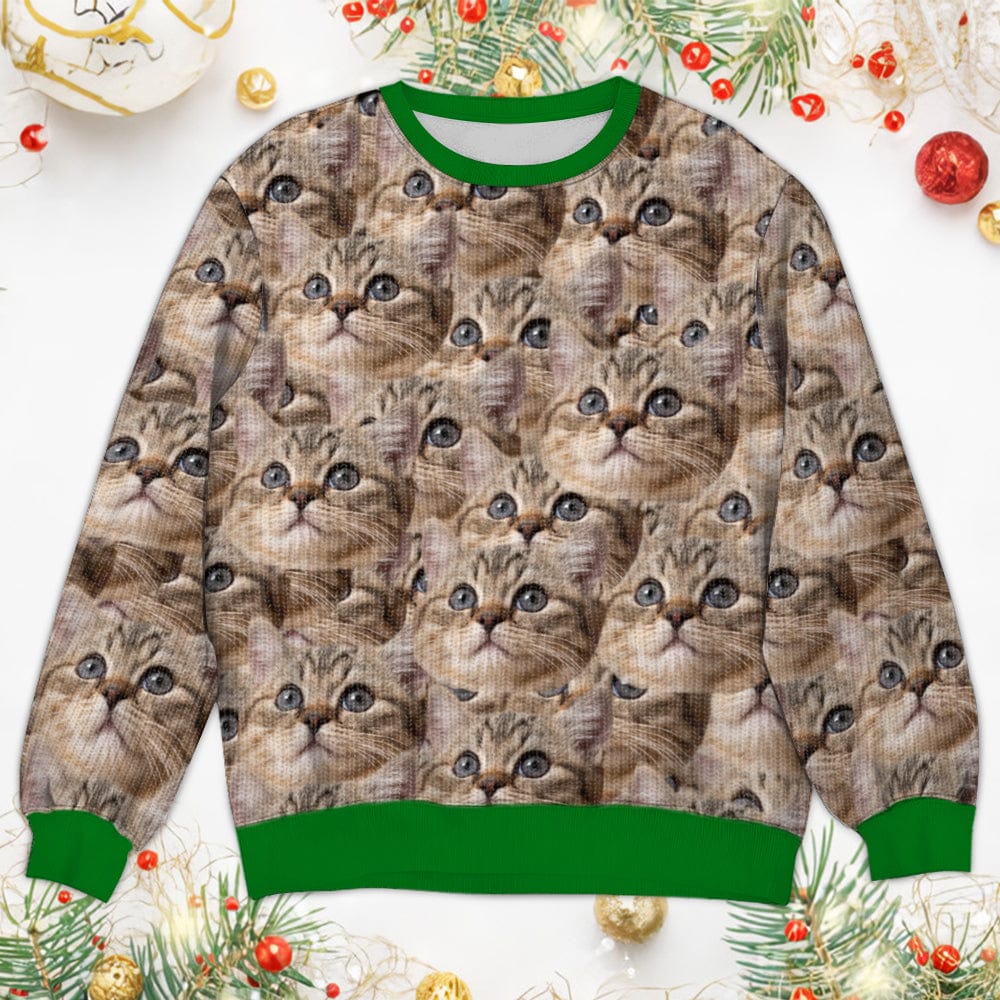 Custom Photo Face Pawsitive Ugly Sweater For Cat Lovers N304 HA75 891384 - Image 3