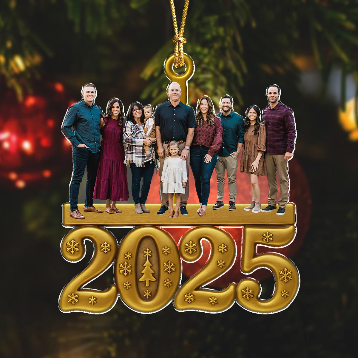 Custom Photo Family Christmas Acrylic Ornament Christmas Tree Decoration HA75 897926 - Image 6