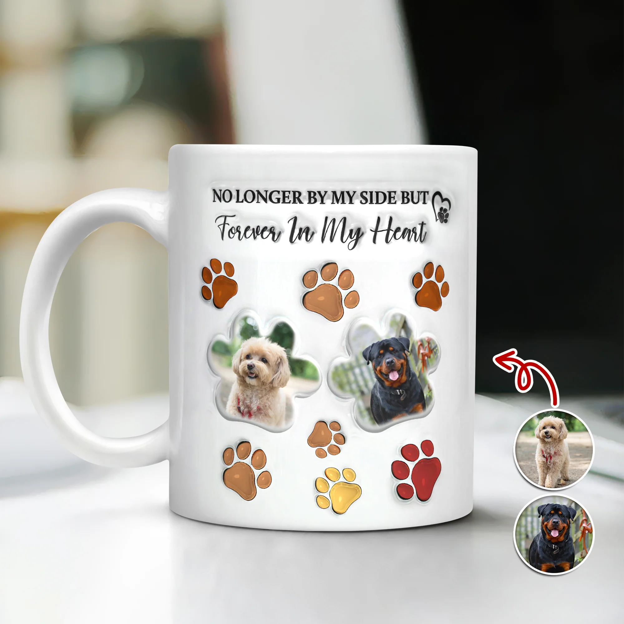 Custom Photo Forever In My Heart Memorial 3D Inflated Effect Printed Mug HA75 897066 - Image 11