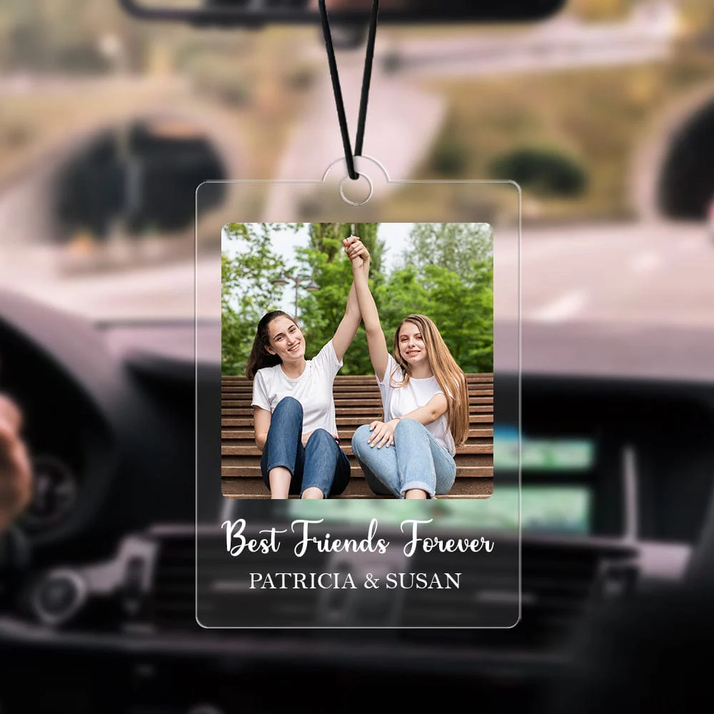 Custom Photo Friendship Best Friends Forever Car Hanging Ornament HA75 891442 - Image 2