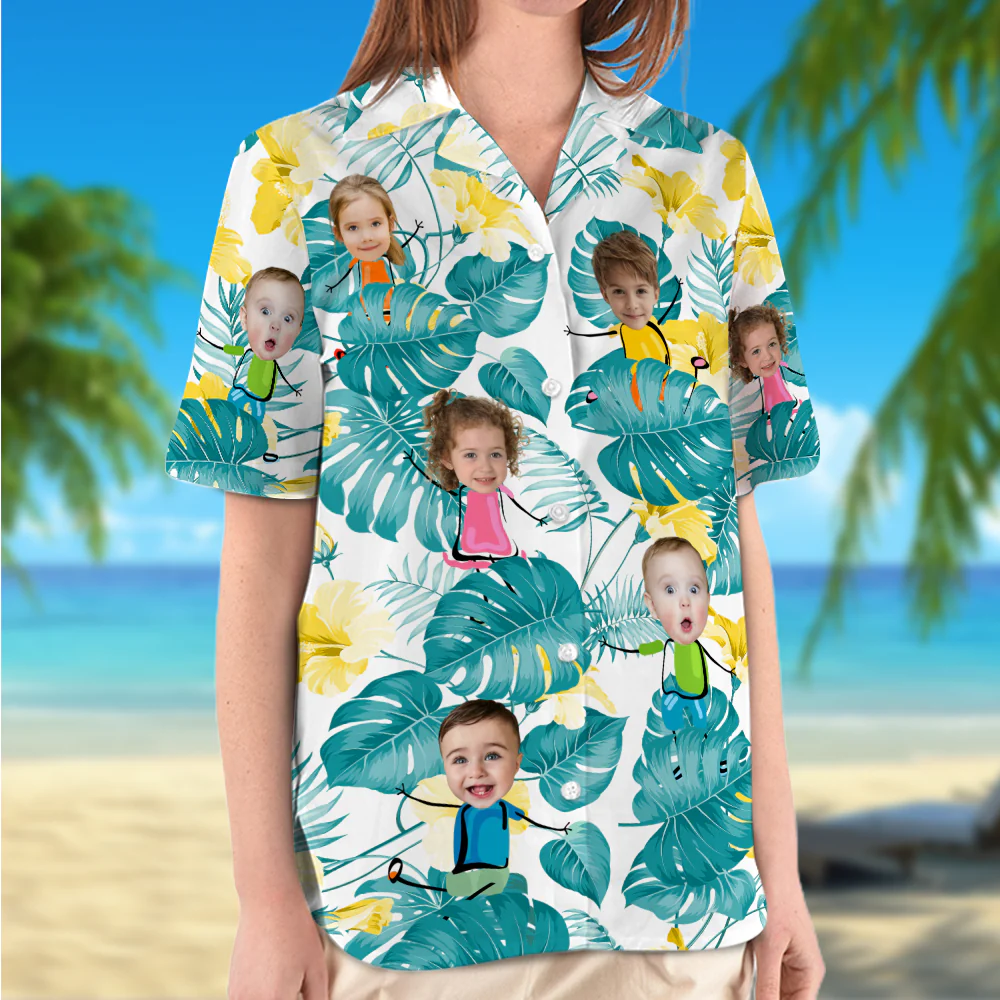 Custom Photo Funny Kids Personalized Hawaii Shirt Family Gift HA75 892048 - Image 3