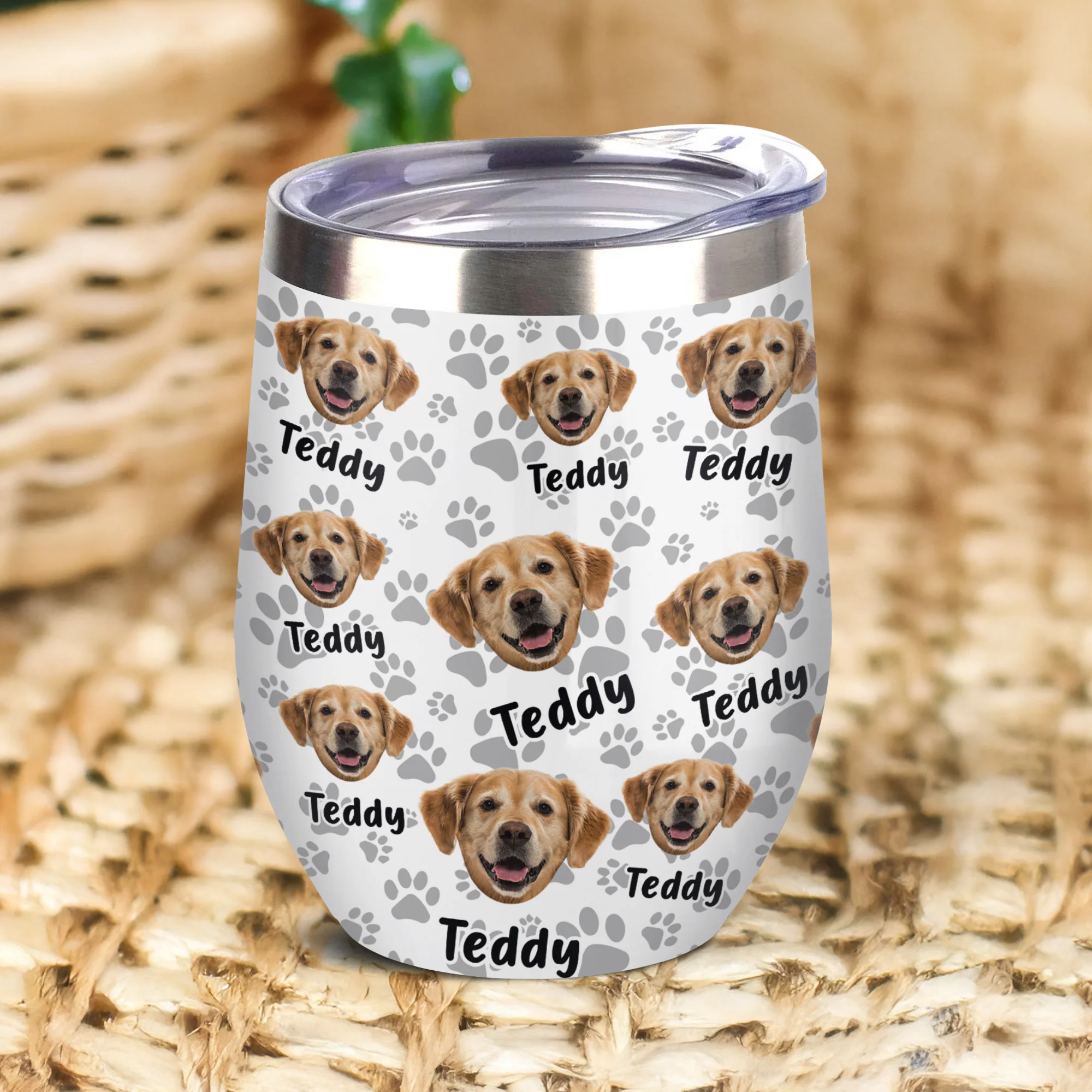 Custom Photo Funny Pet Face Pattern Dog Cat Wine Tumbler HA75 892342 - Image 8