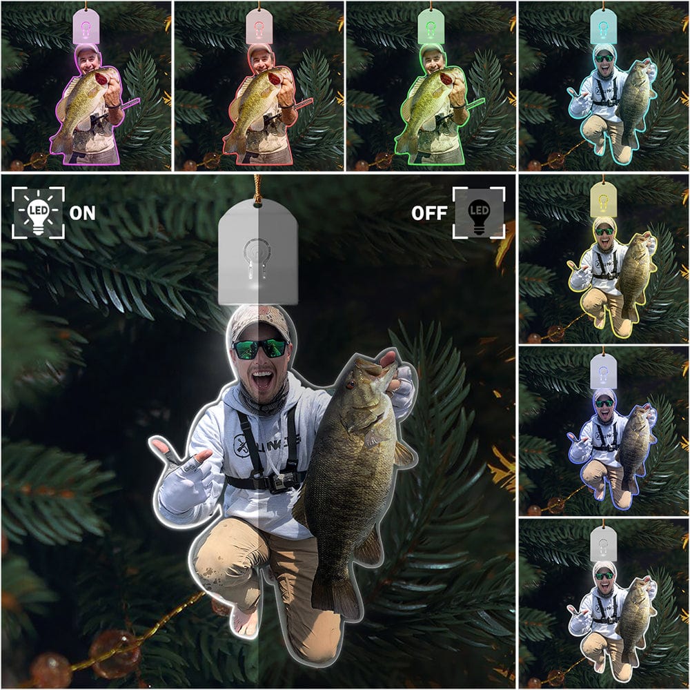 Custom Photo Gift For Fishing Lovers Led Acrylic Ornament HA75 891674 - Image 3