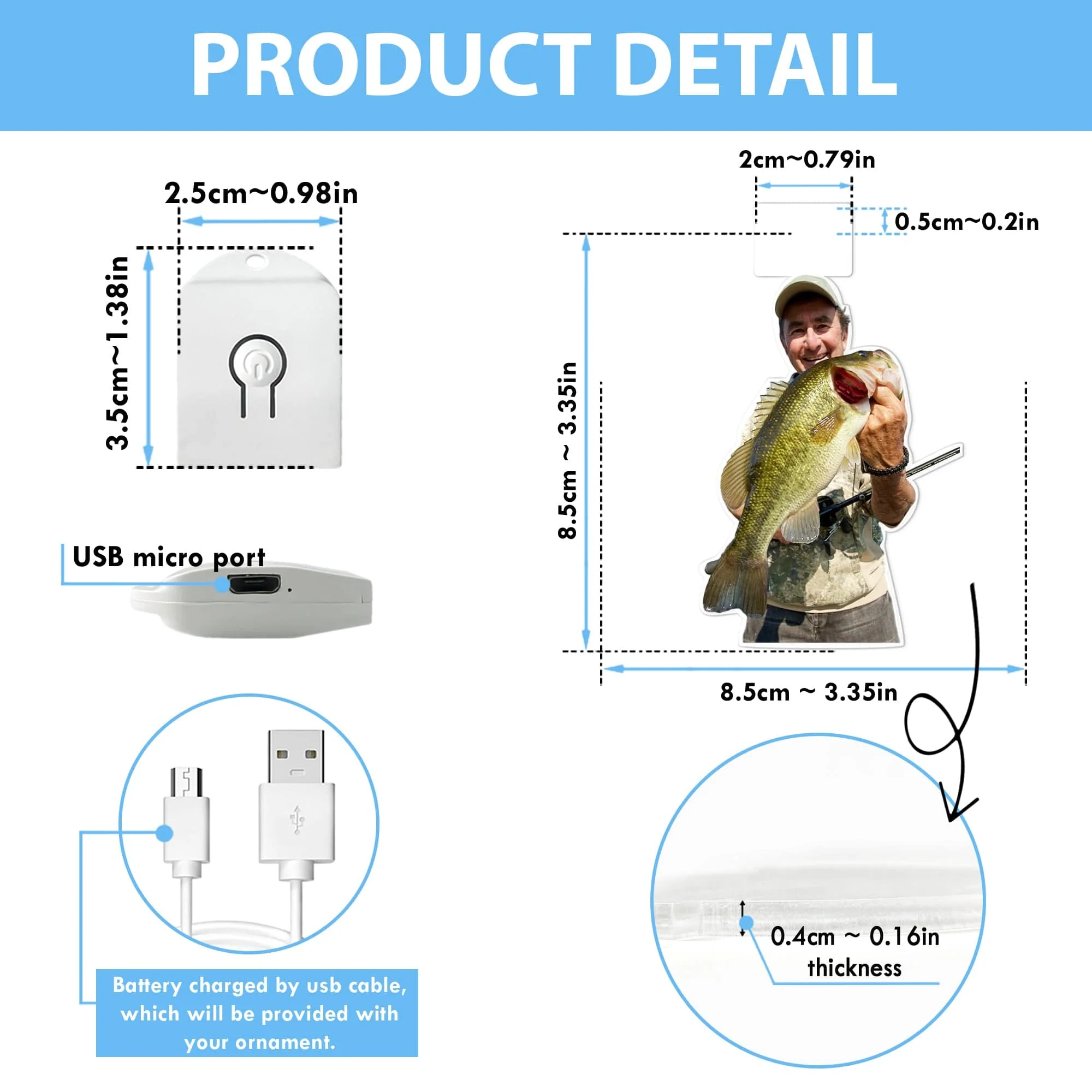 Custom Photo Gift For Fishing Lovers Led Acrylic Ornament HA75 891674 - Image 4