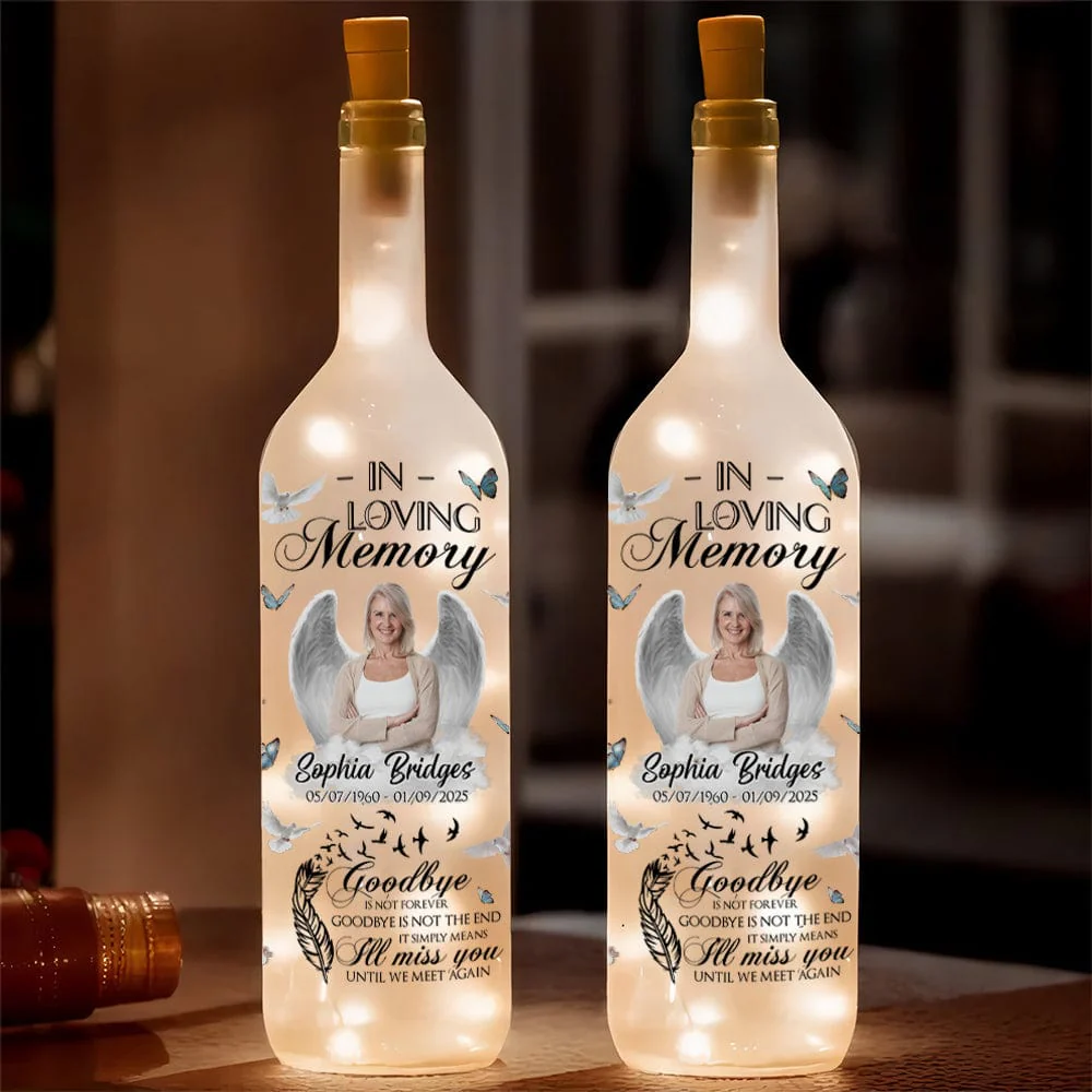 Custom Photo Gone But Never Forgotten Memorial Bottle Lamp HA75 891872 - Image 2