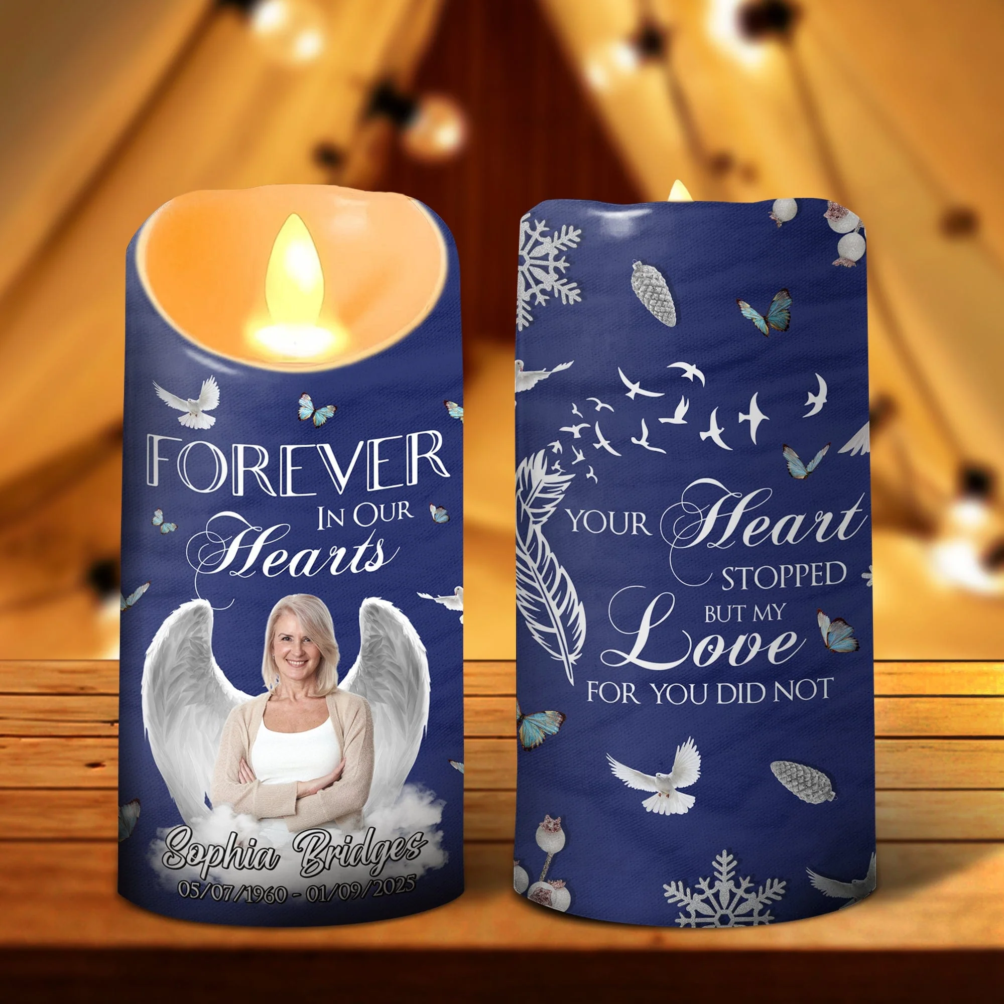 Custom Photo Gone But Never Forgotten Memorial LED Candle HA75 891874 - Image 8