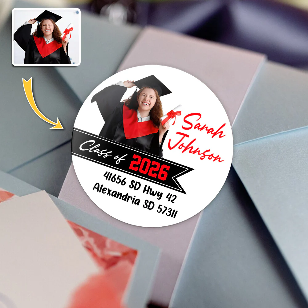 Custom Photo Graduation 2026 Return Address Personalized Roll Sticker HA75 920448 - Image 2