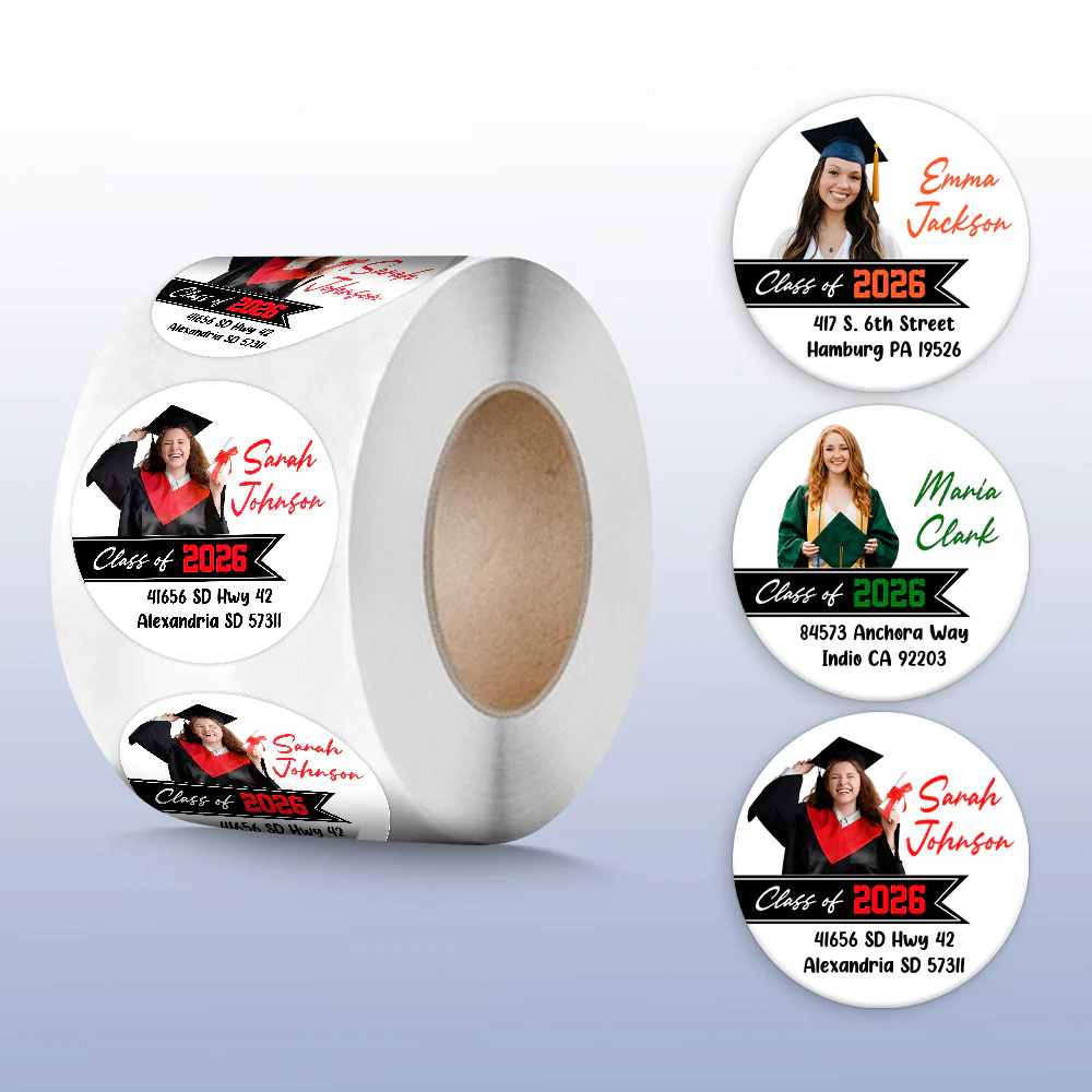 Custom Photo Graduation 2026 Return Address Personalized Roll Sticker HA75 920448 - Image 4