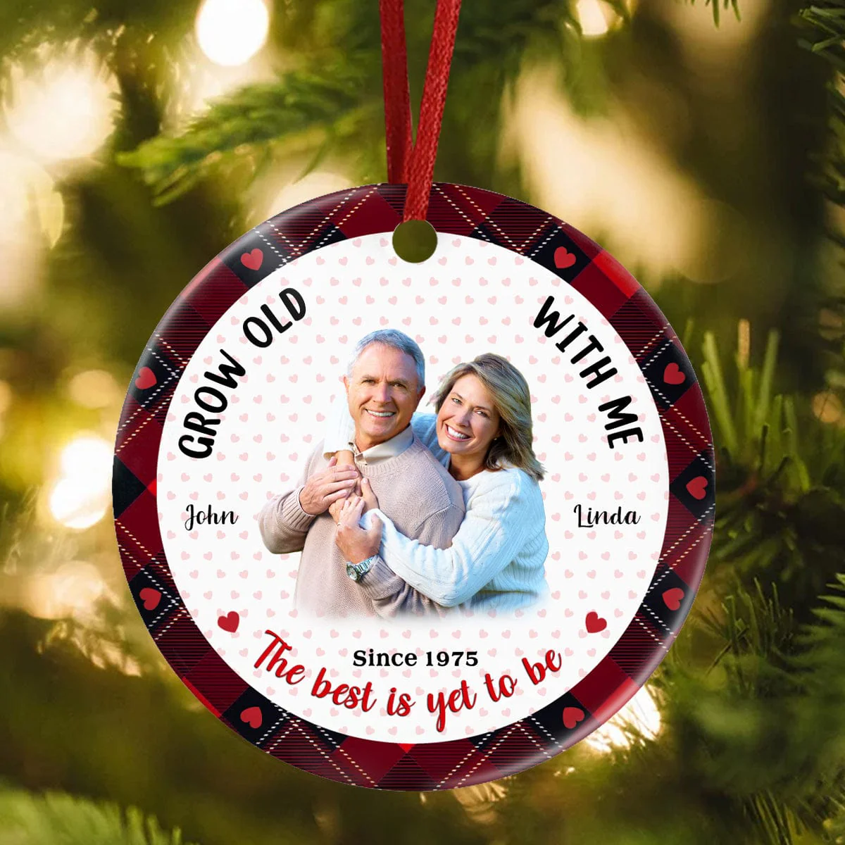 Custom Photo Grow Old With Me The Best Is Yet To Be Ceramic Ornament HA75 891150 - Image 3